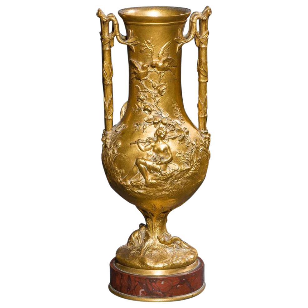 19th Century Decorated Bronze Vase Signed by F. Barbedienne