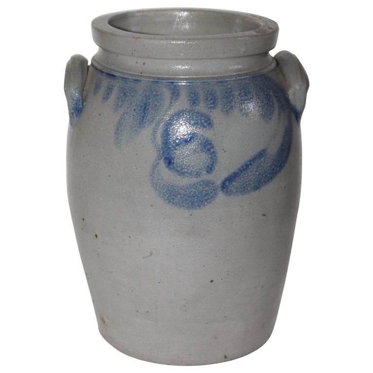 19th Century Decorated Crock From Pennsylvania For Sale
