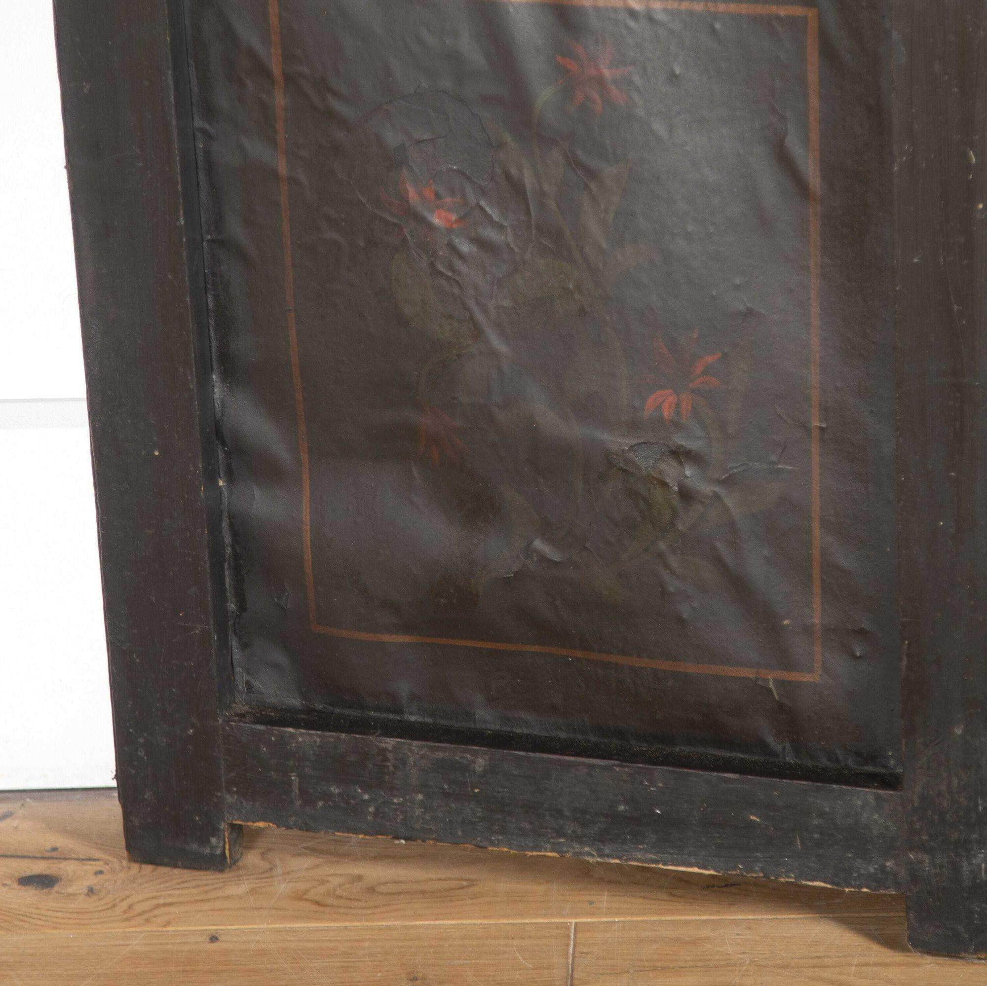 19th Century Decorated Leather Screen In Good Condition In Gloucestershire, GB