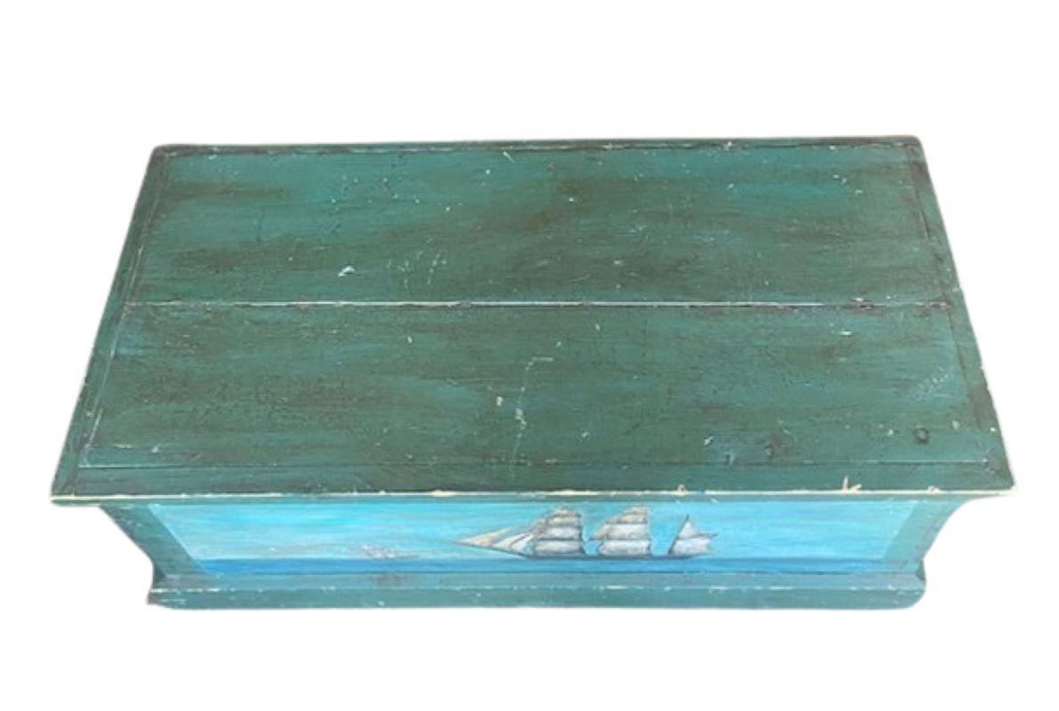 Fatto a mano Cassapanca decorata del XIX secolo in vendita