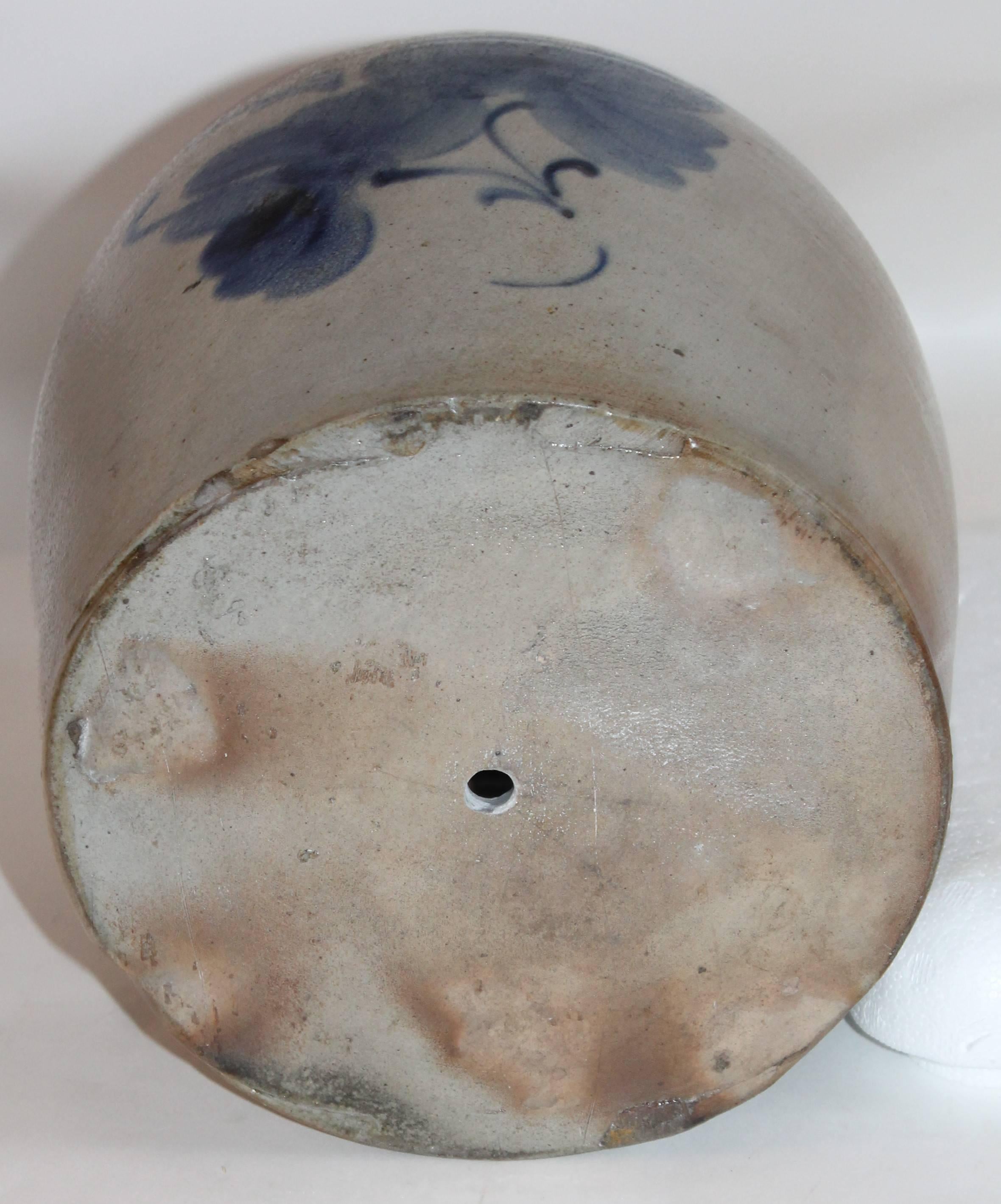 Mid-19th Century 19th Century Decorated Stoneware Canadian Crock