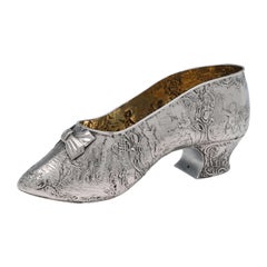 19th Century Decorative Antique Sterling Silver Shoe Model, London 1893 Import