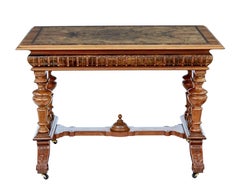19th Century Decorative Burr Walnut Library Table