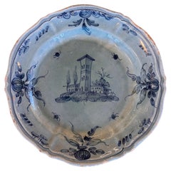 Plato de cerámica decorativa del siglo XIX