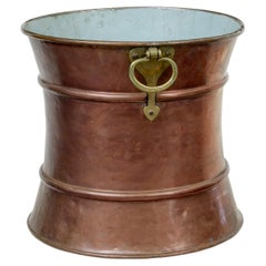 Cubo decorativo de cobre y latón del siglo XIX