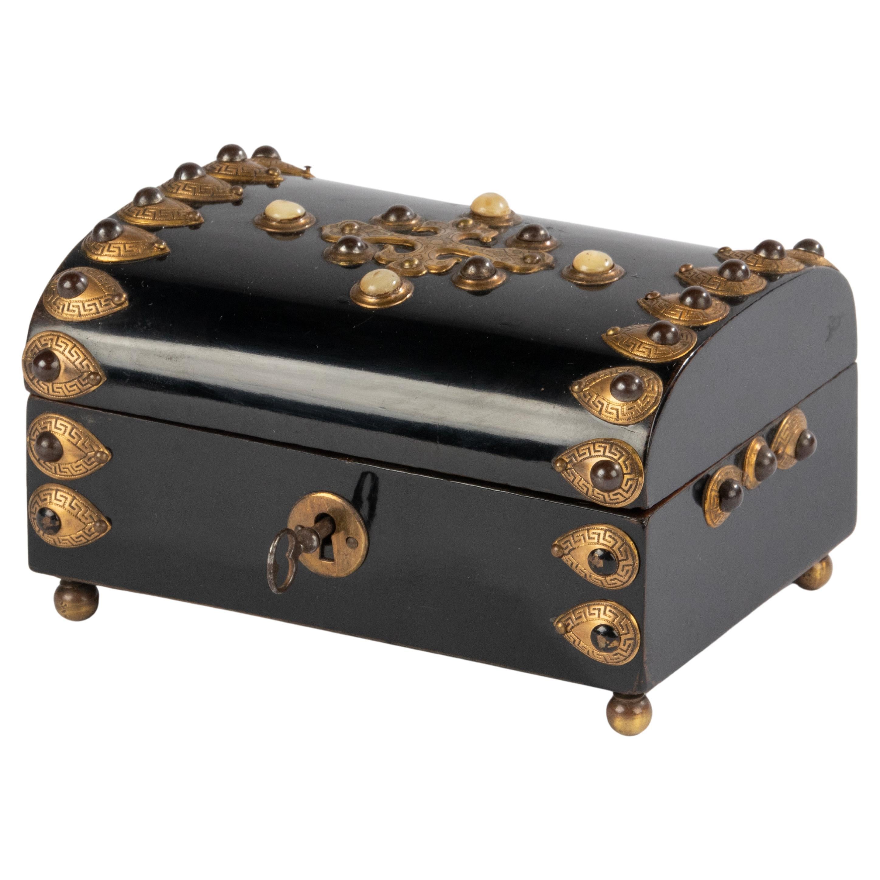 19th Century Decorative Ebonised Box - Stones and Bronze Mounts - Napoleon III