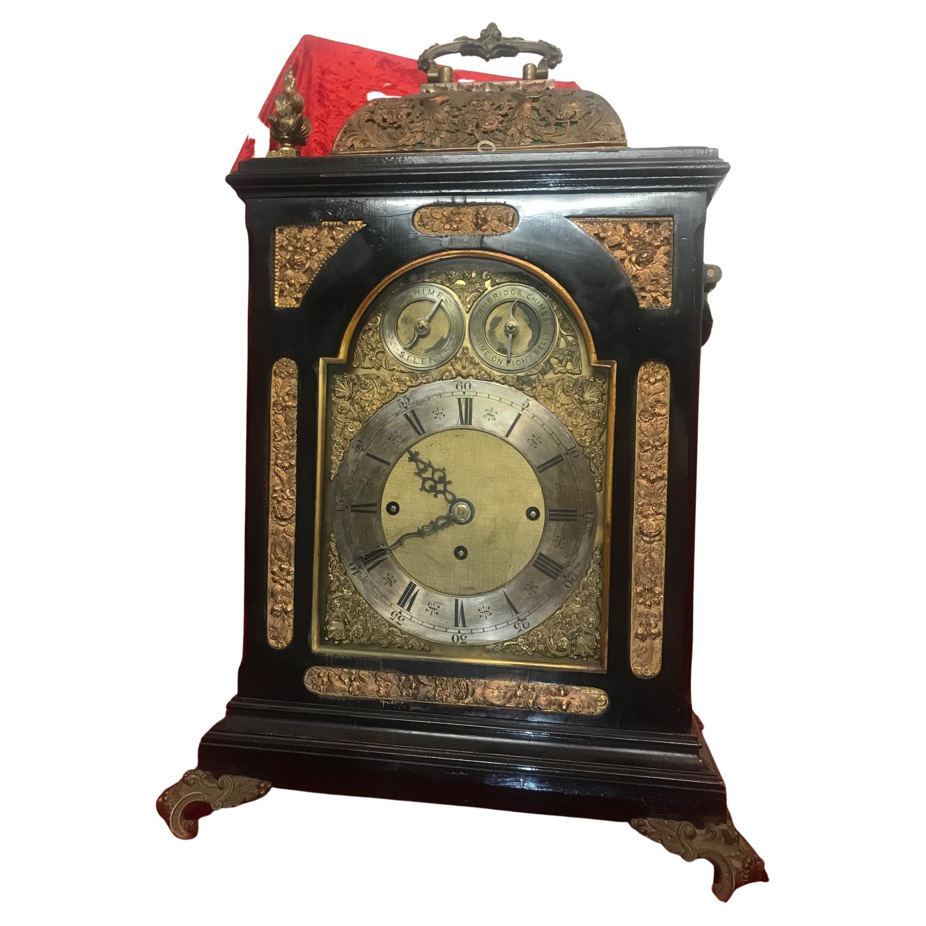 19th Century Decorative English Bracket Clock For Sale