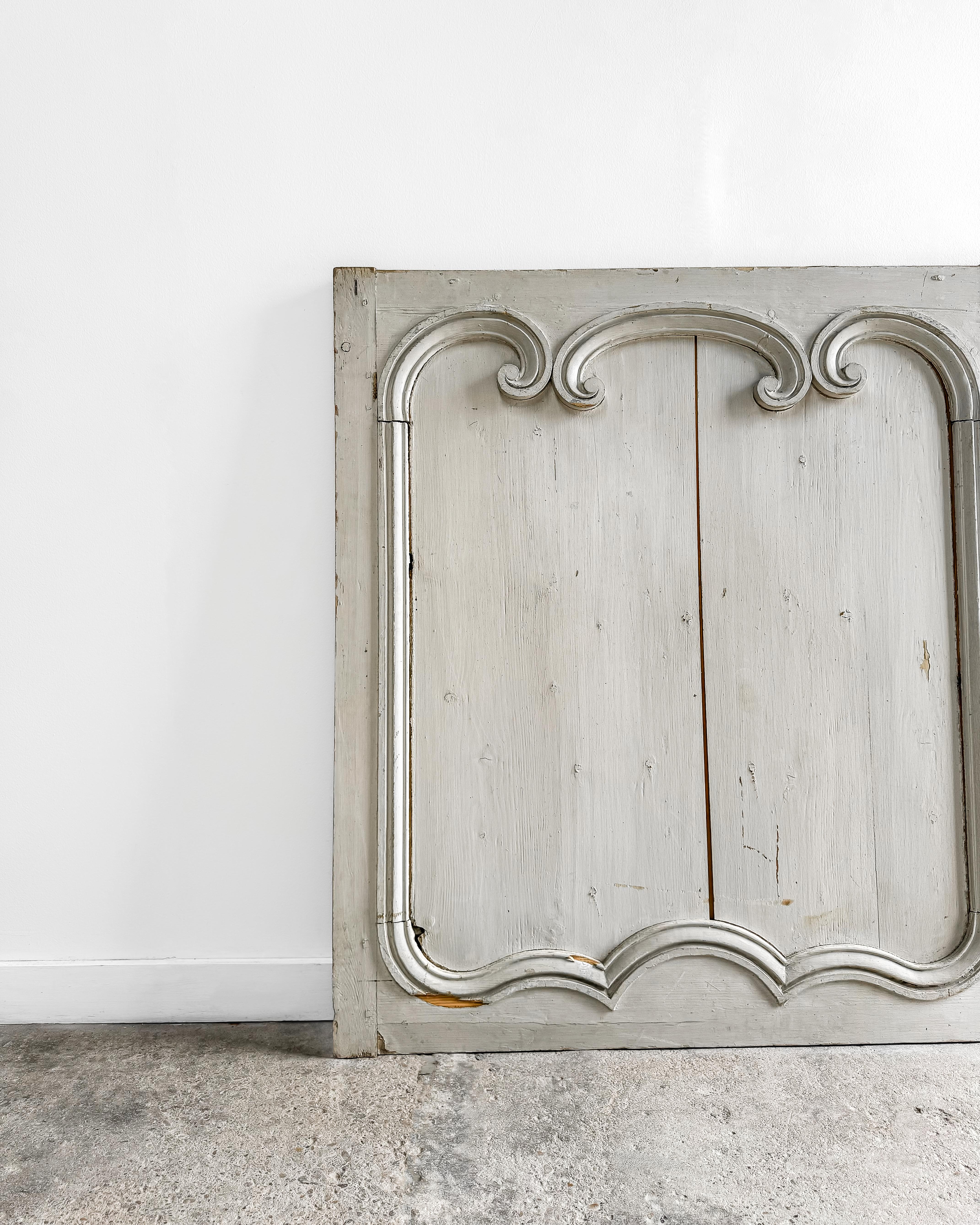 Oak 19th Century Decorative French Gray Boiserie Panel