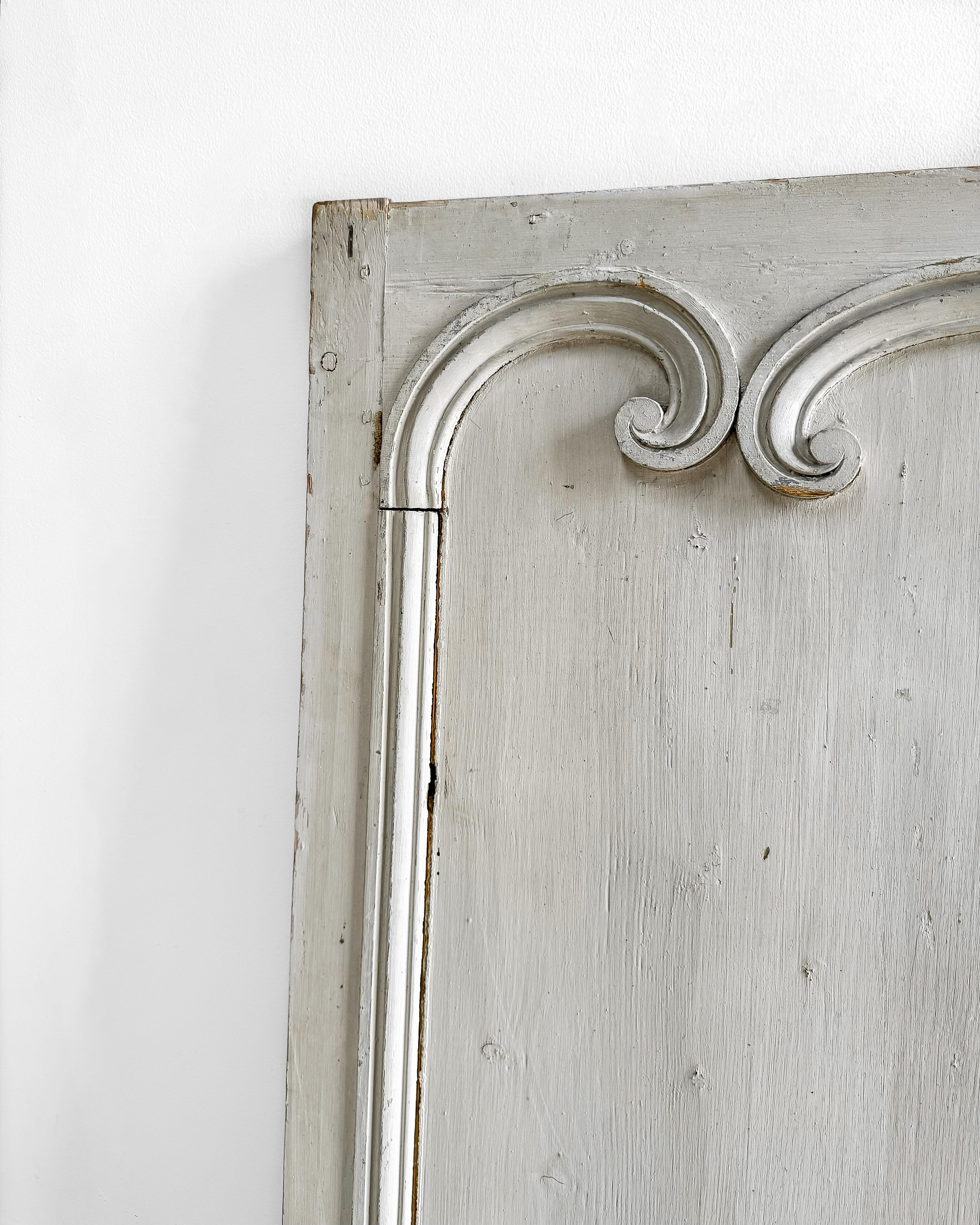 19th Century Decorative French Gray Boiserie Panel 1