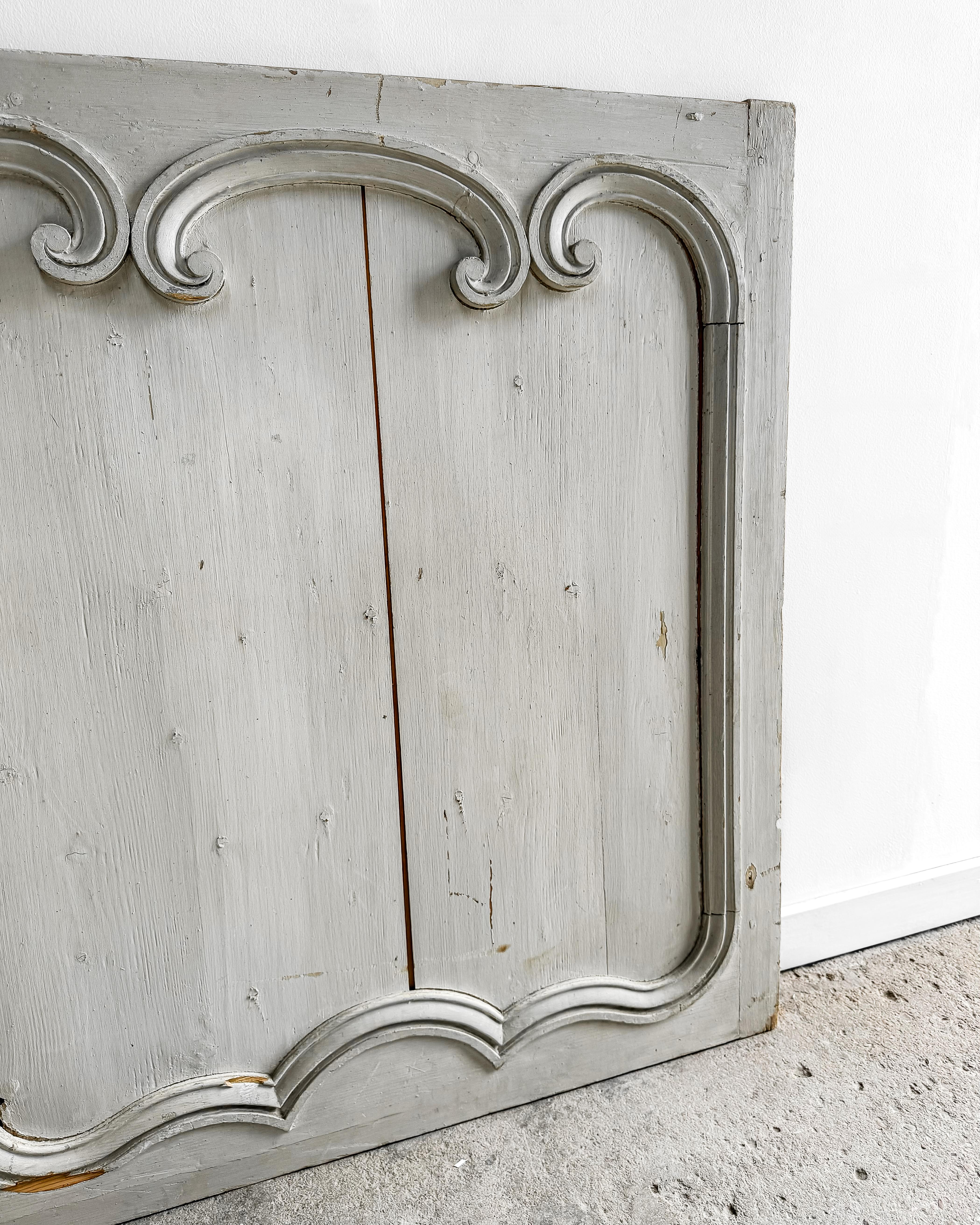 19th Century Decorative French Gray Boiserie Panel 2