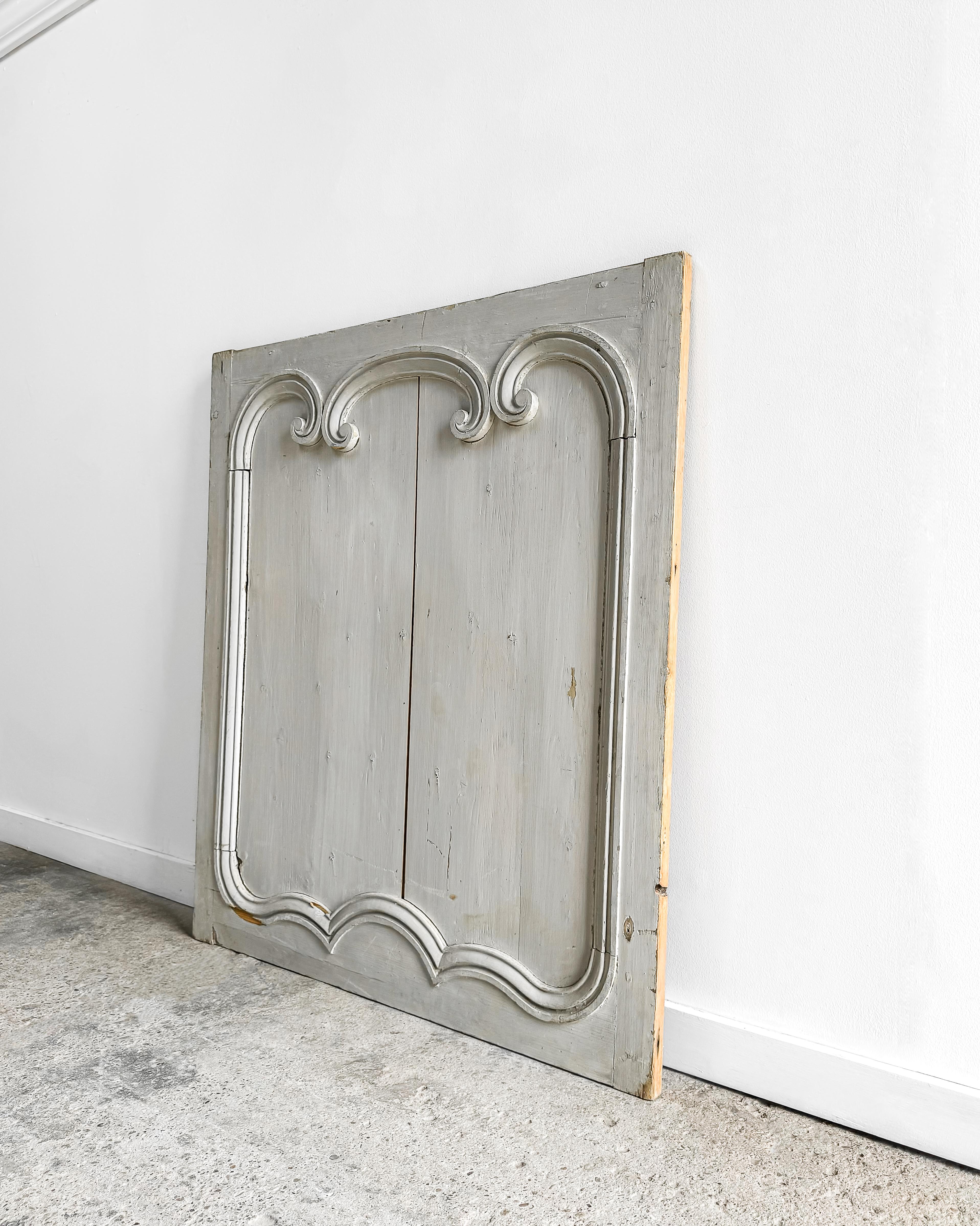 19th Century Decorative French Gray Boiserie Panel 5