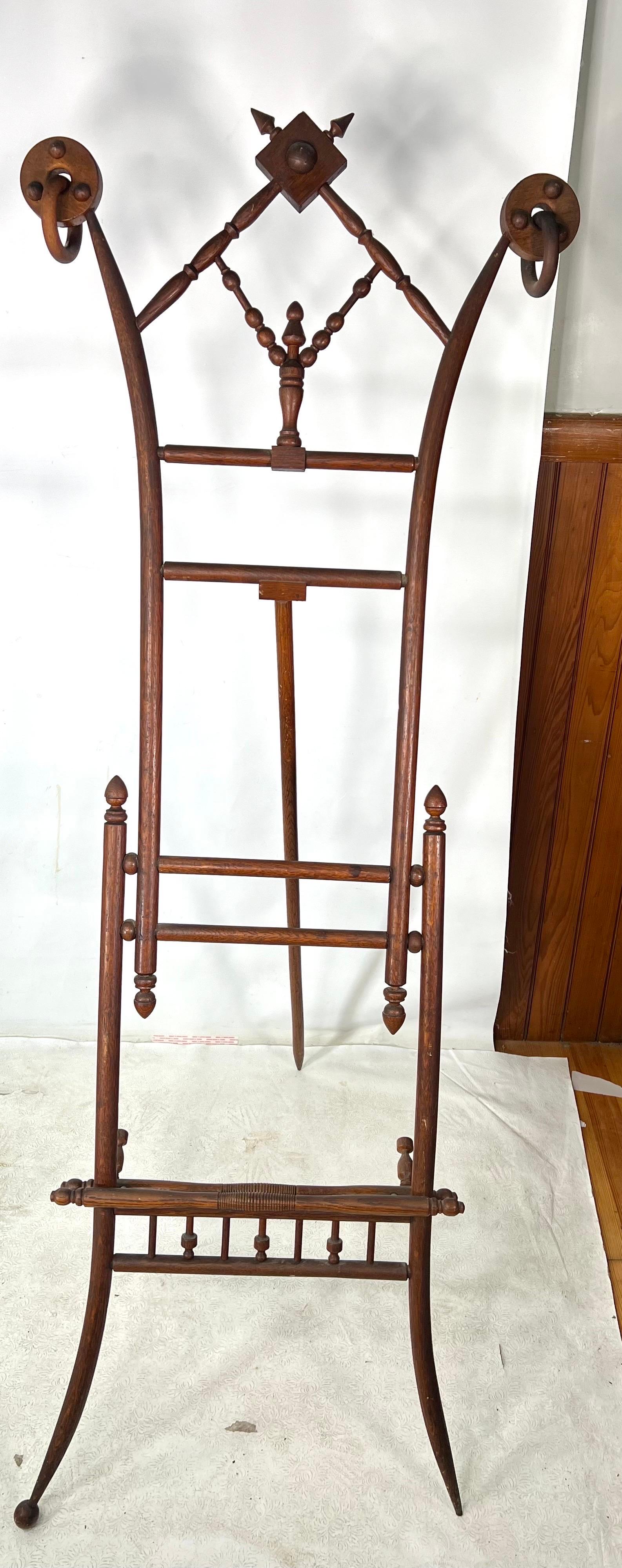 19th Century Decorative Oak Display Easel In Good Condition For Sale In Esperance, NY