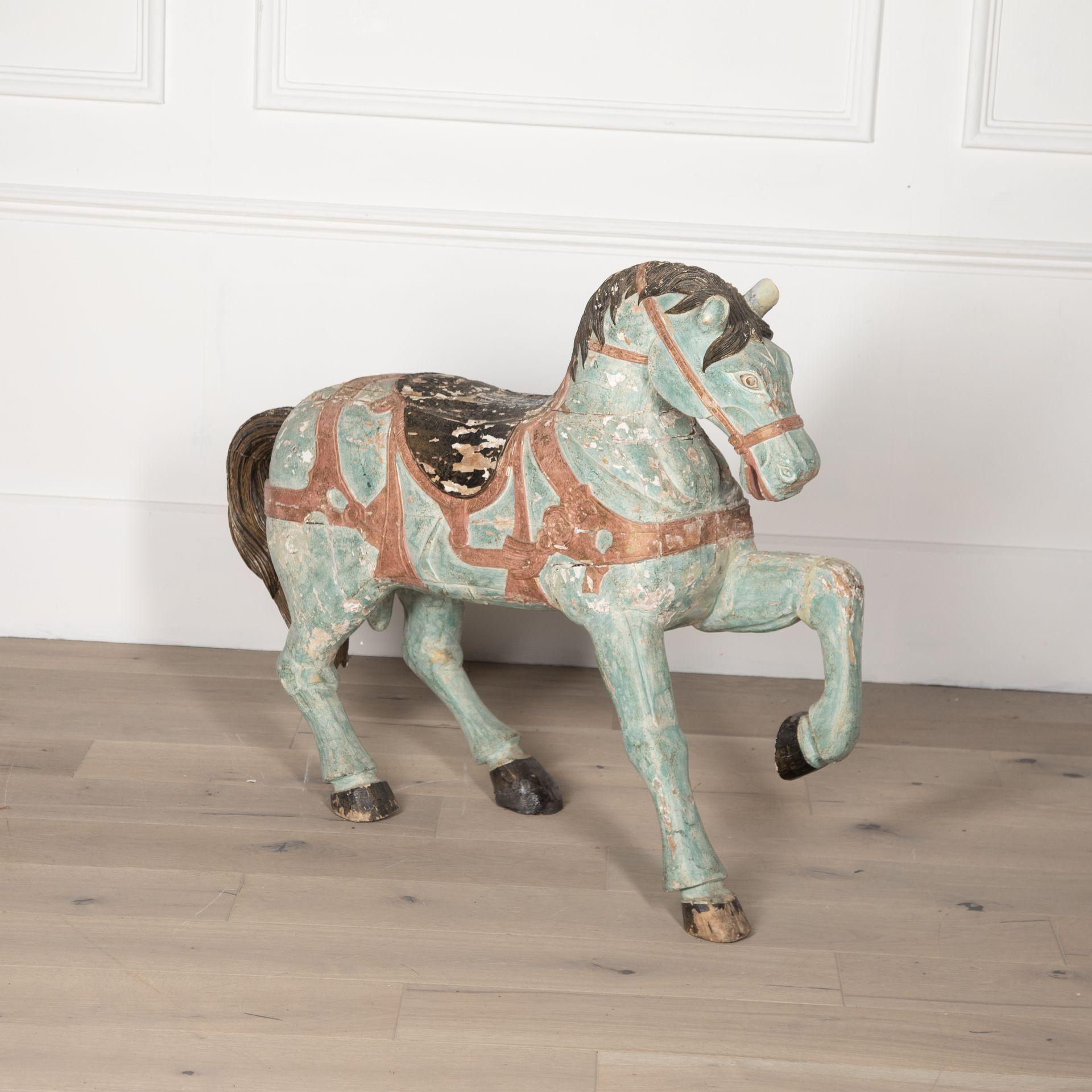 19th Century impressive and decorative Rajasthan wooden horse.
With its original flake paint finish.
This fine piece will mean so much to some and make a great decorative item for others.
Circa 1830.