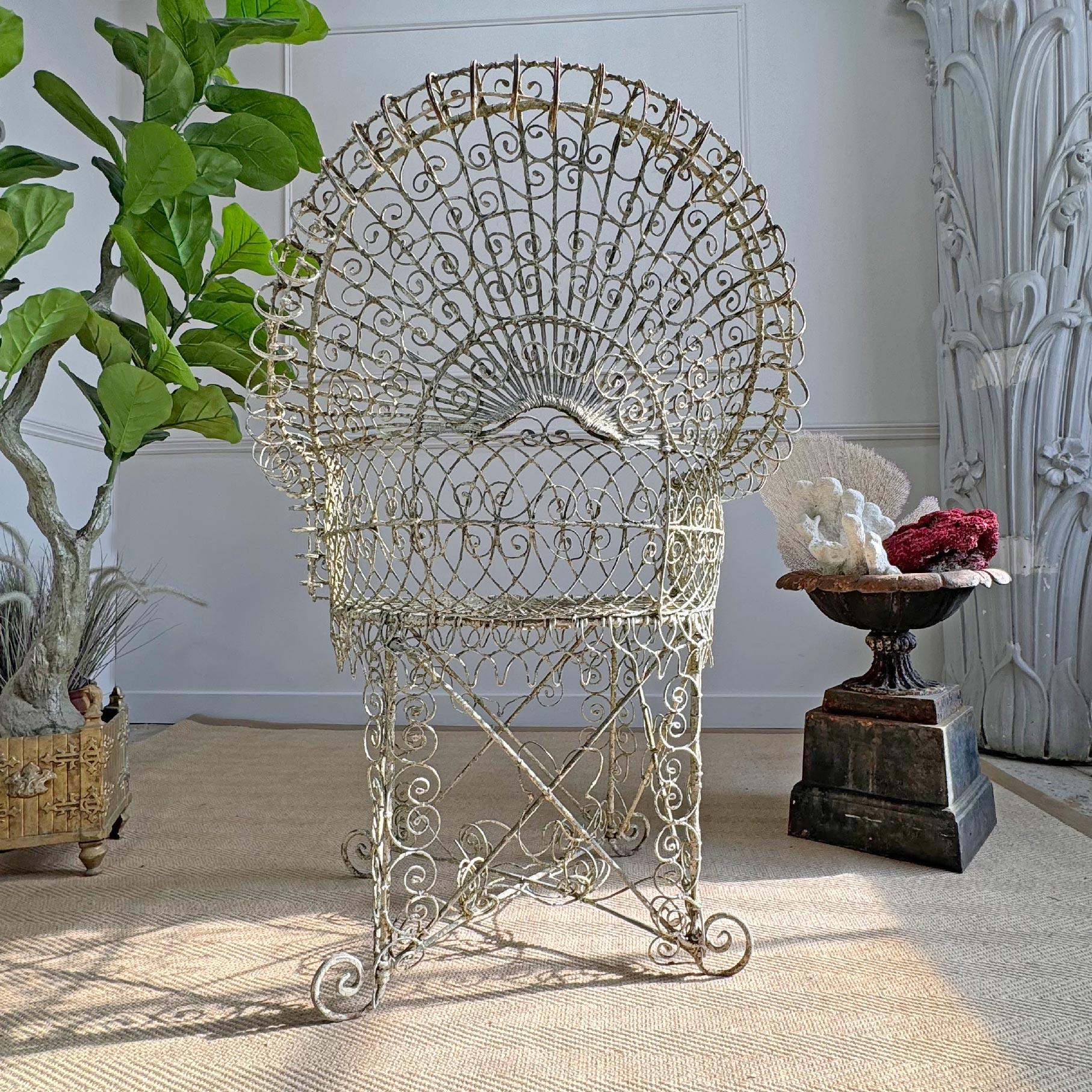 Silla de Jardín Blanca Decorativa de la Regencia del Siglo XIX en venta 8