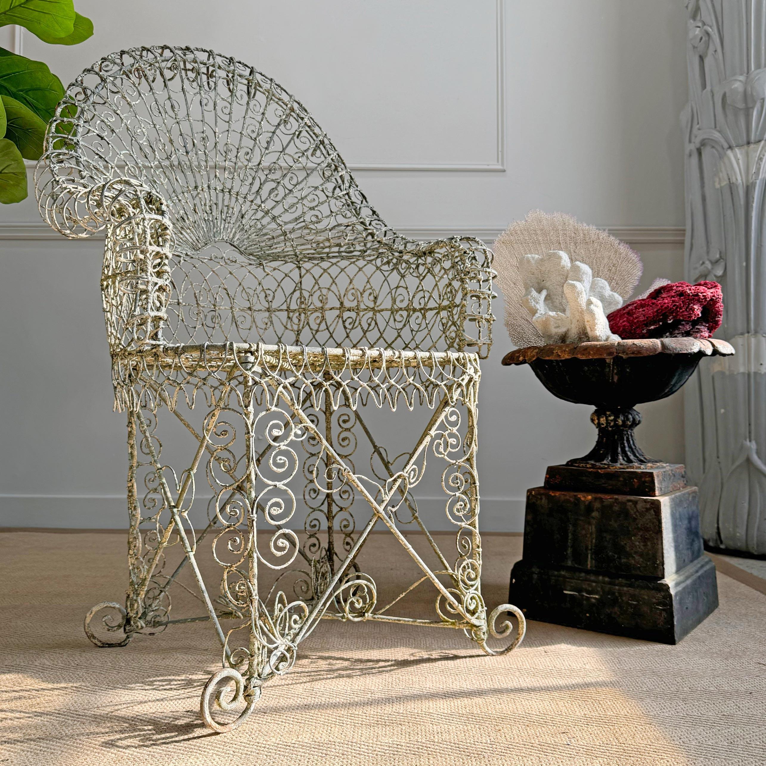 Silla de Jardín Blanca Decorativa de la Regencia del Siglo XIX Inglés en venta