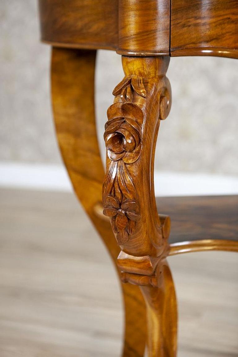 19th-Century Decorative Rosewood Wood and Veneer Console Table For Sale 6