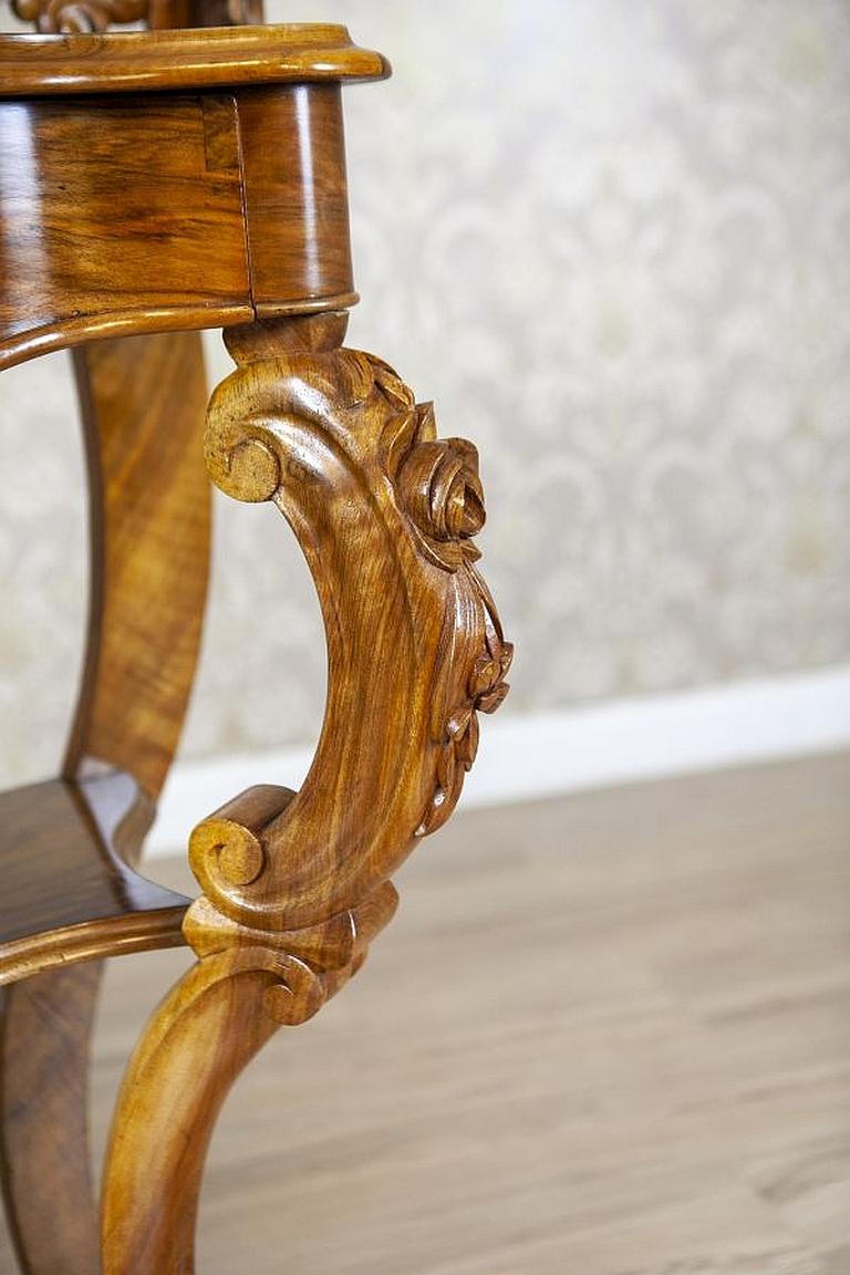 19th-Century Decorative Rosewood Wood and Veneer Console Table For Sale 7