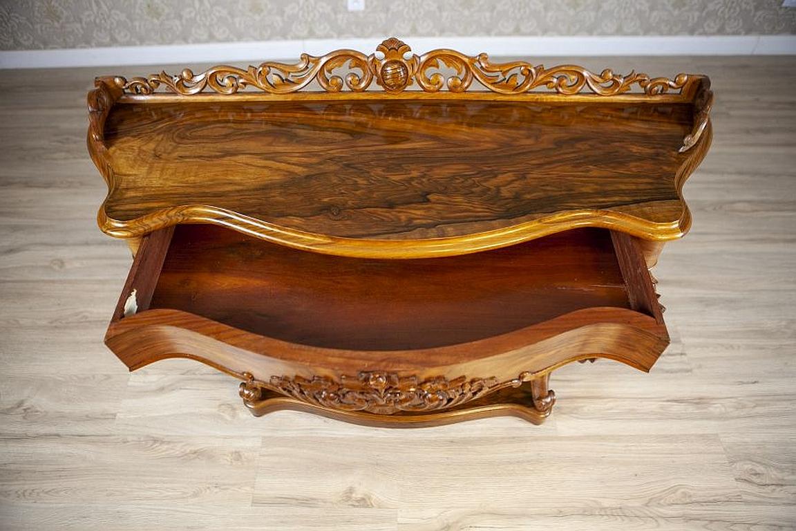 19th-Century Decorative Rosewood Wood and Veneer Console Table For Sale 2