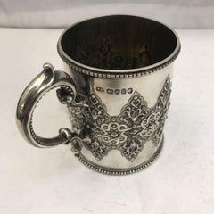 19th Century Decorative Silver Mug