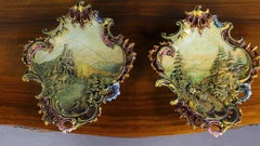 19th Century Decorative Wall Plaque Maiolica by M. Krause