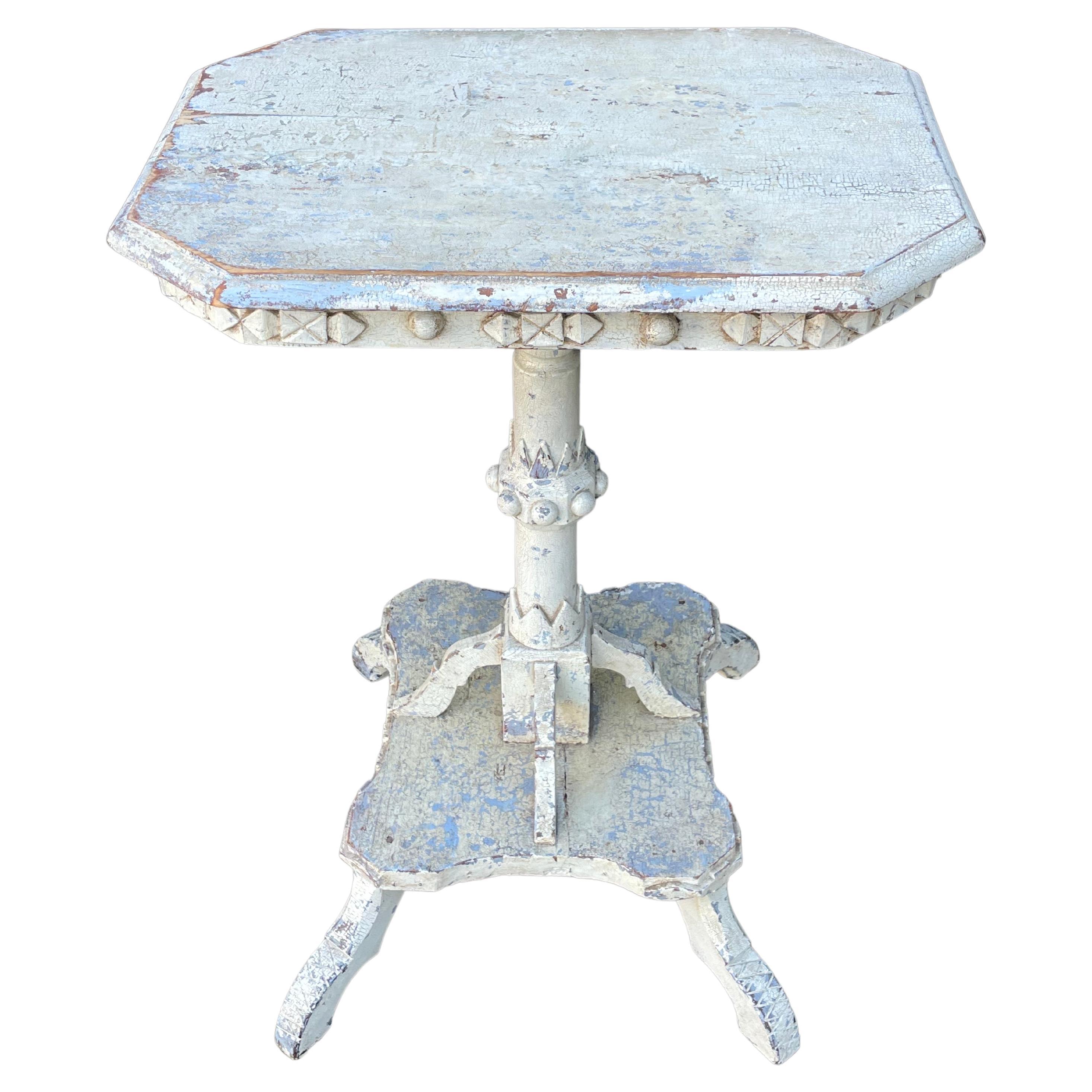 19th Century Decoratively Carved Candle Stand  For Sale