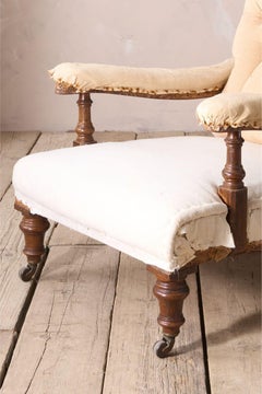 19th century Deep seated country house open armchair