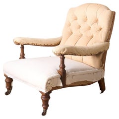 19th century Deep seated country house open armchair