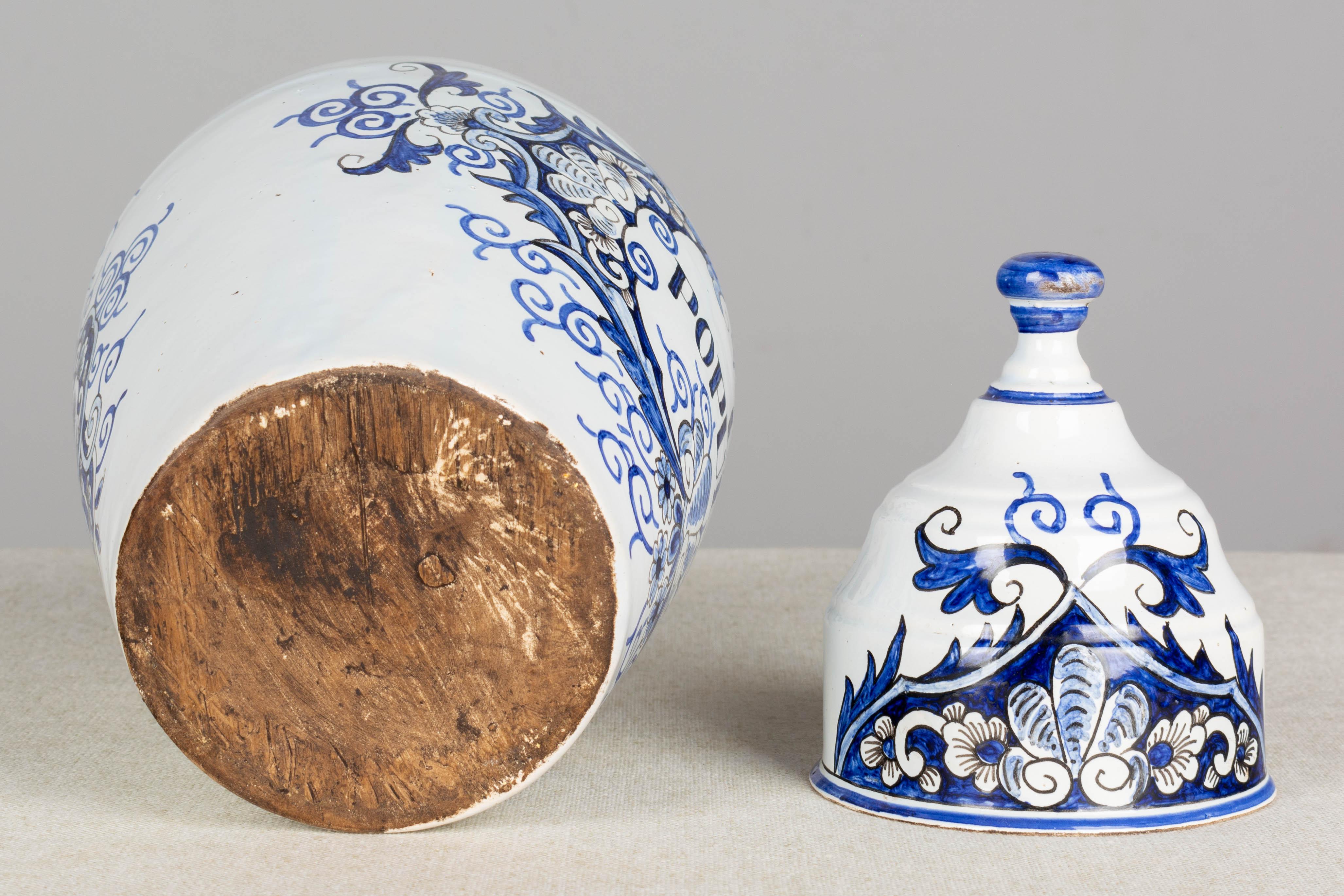 19th Century Delft Faience Apothecary Jar For Sale 5