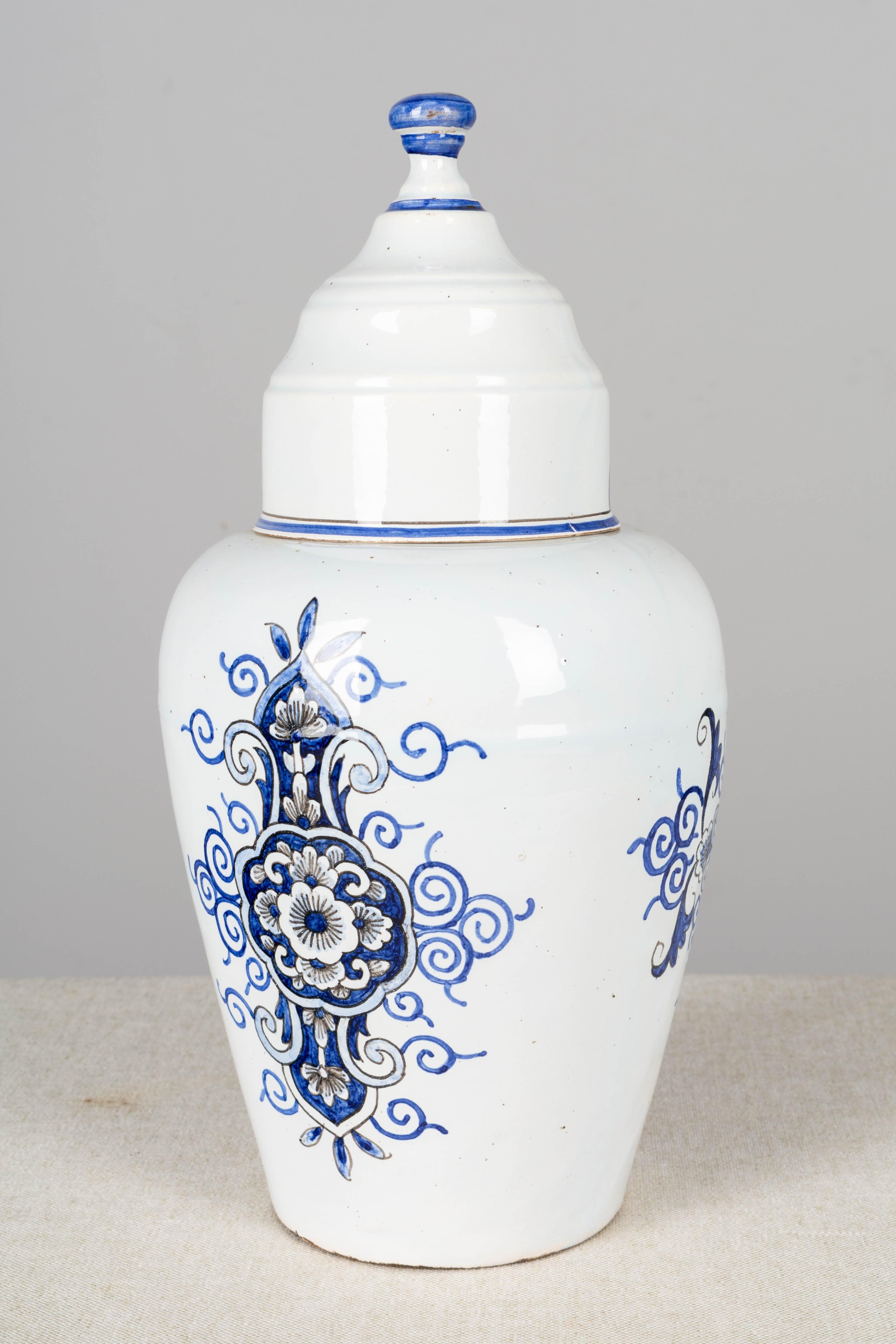 Ceramic 19th Century Delft Faience Apothecary Jar For Sale