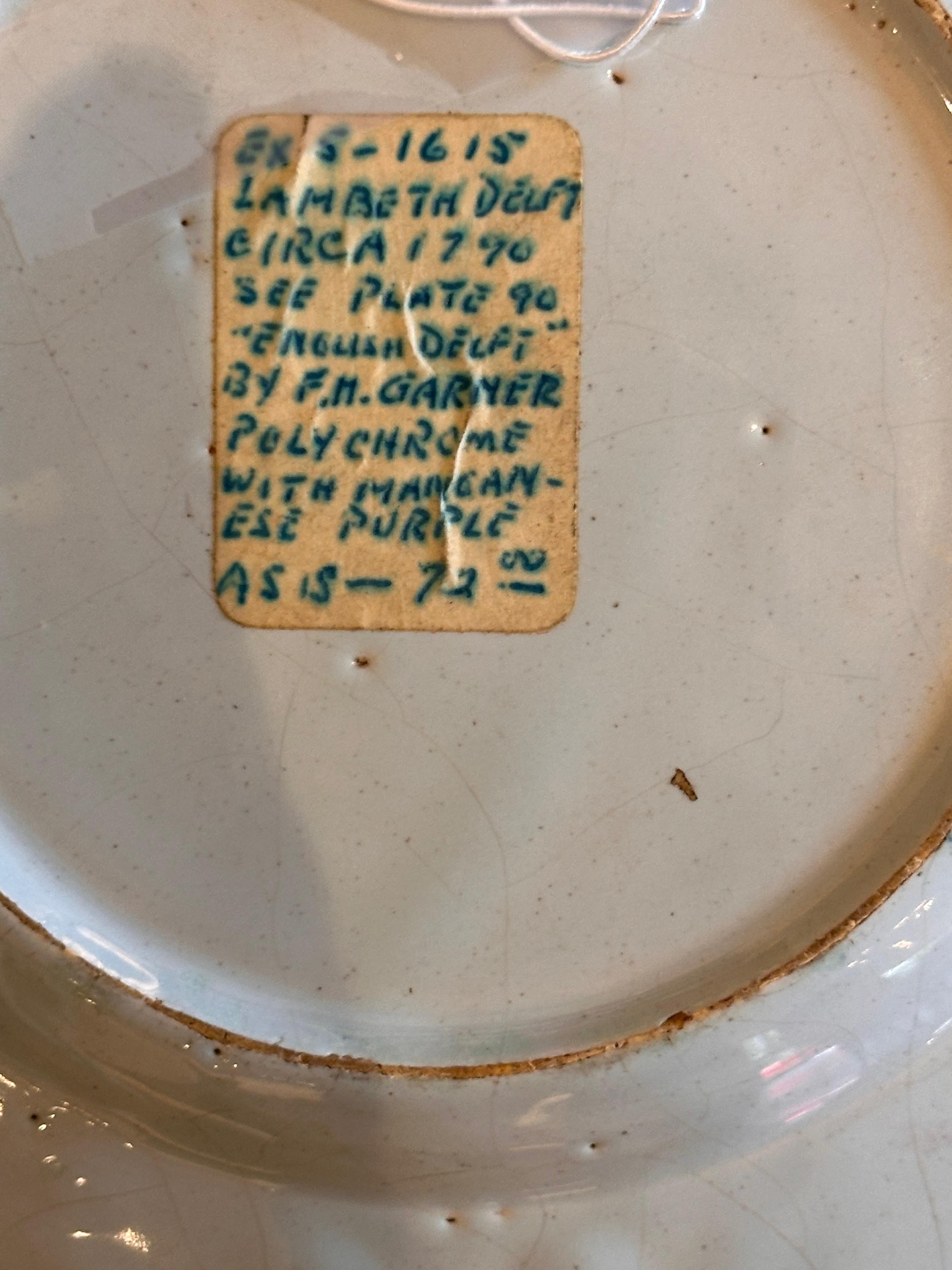 Delfter Teller aus dem 19. Jahrhundert im Zustand „Gut“ im Angebot in Charlottesville, VA