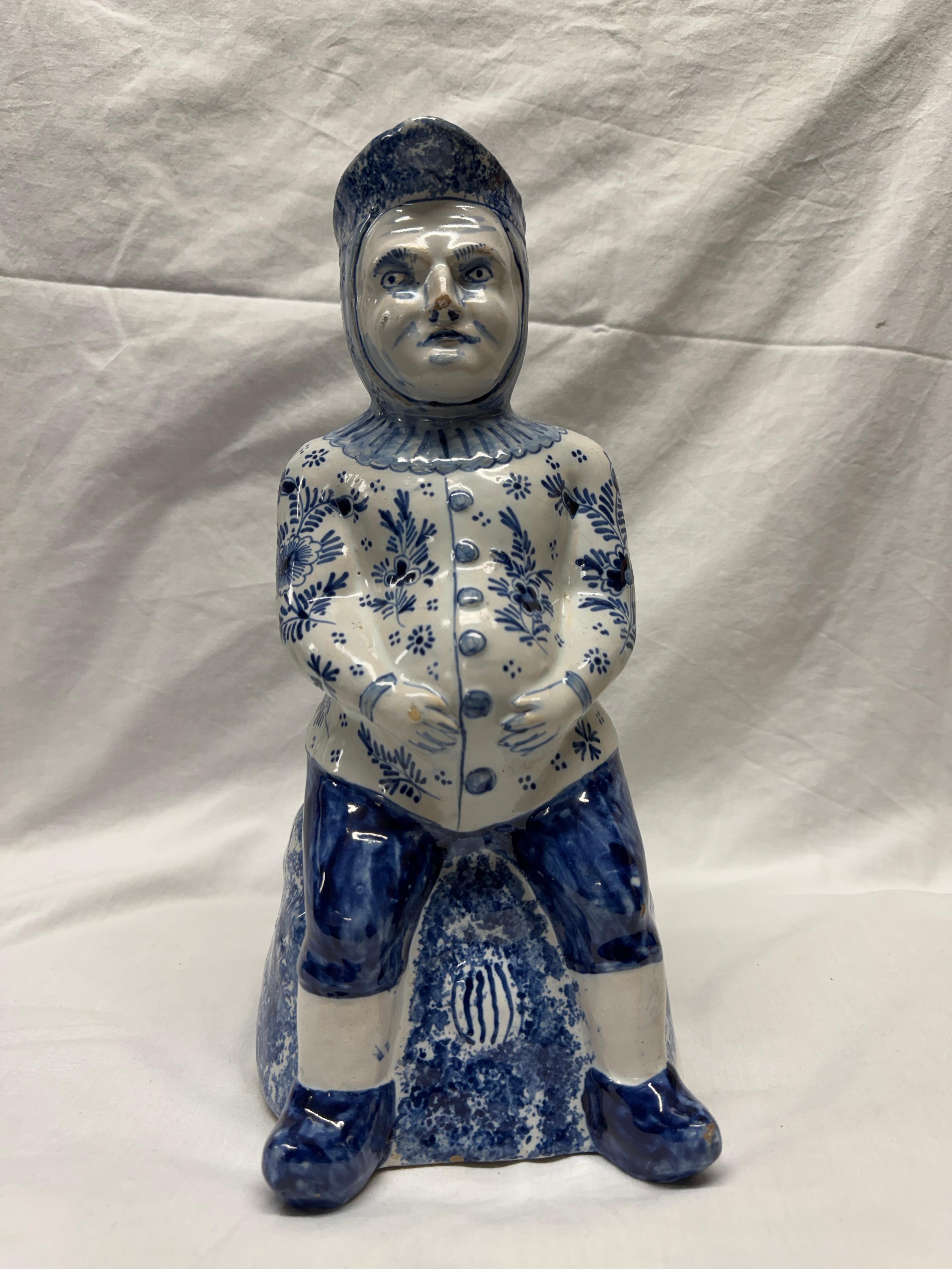 Baroque Vase / cruche Toby de Delft du 19e siècle en vente