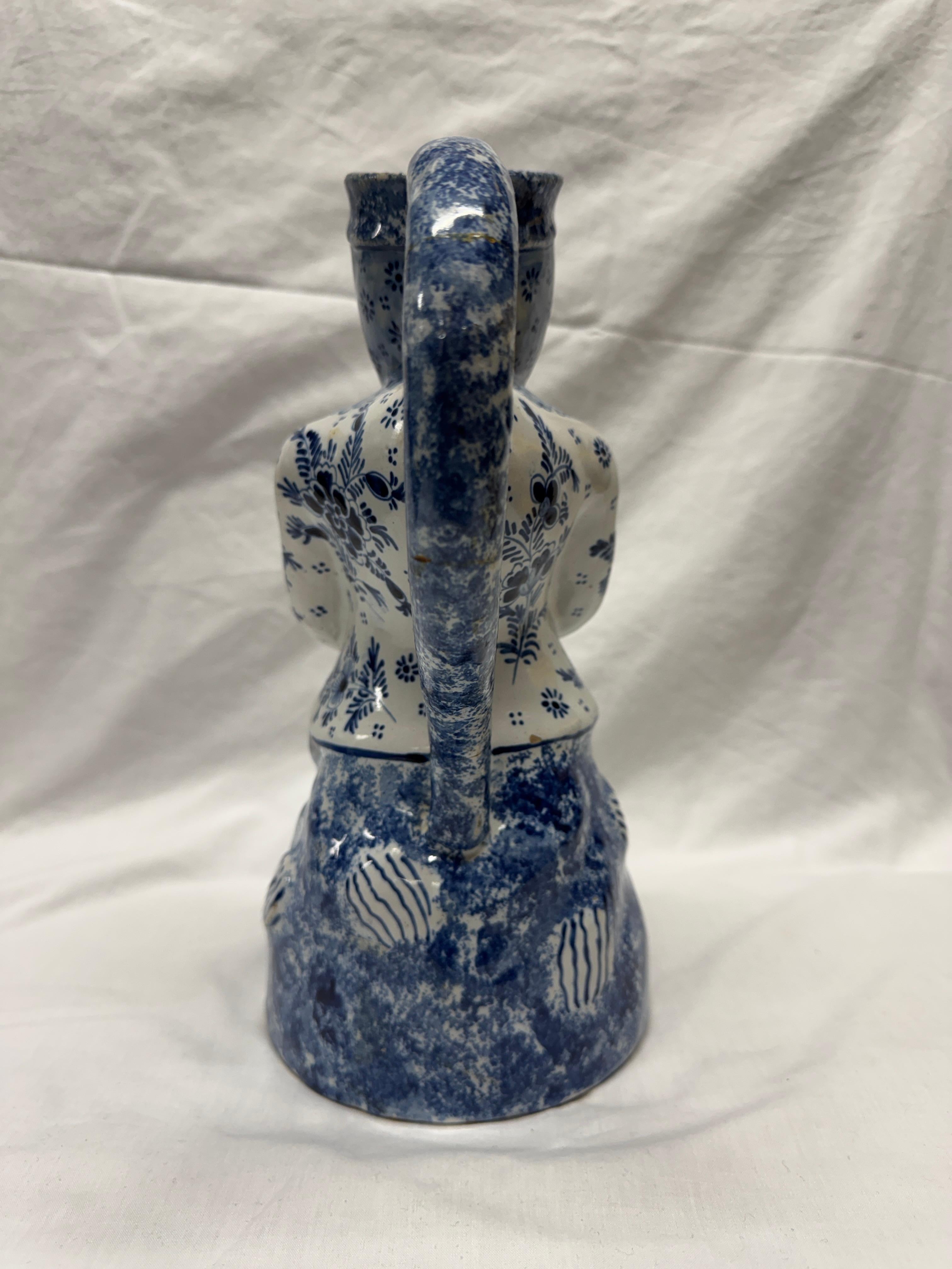 XIXe siècle Vase / cruche Toby de Delft du 19e siècle en vente