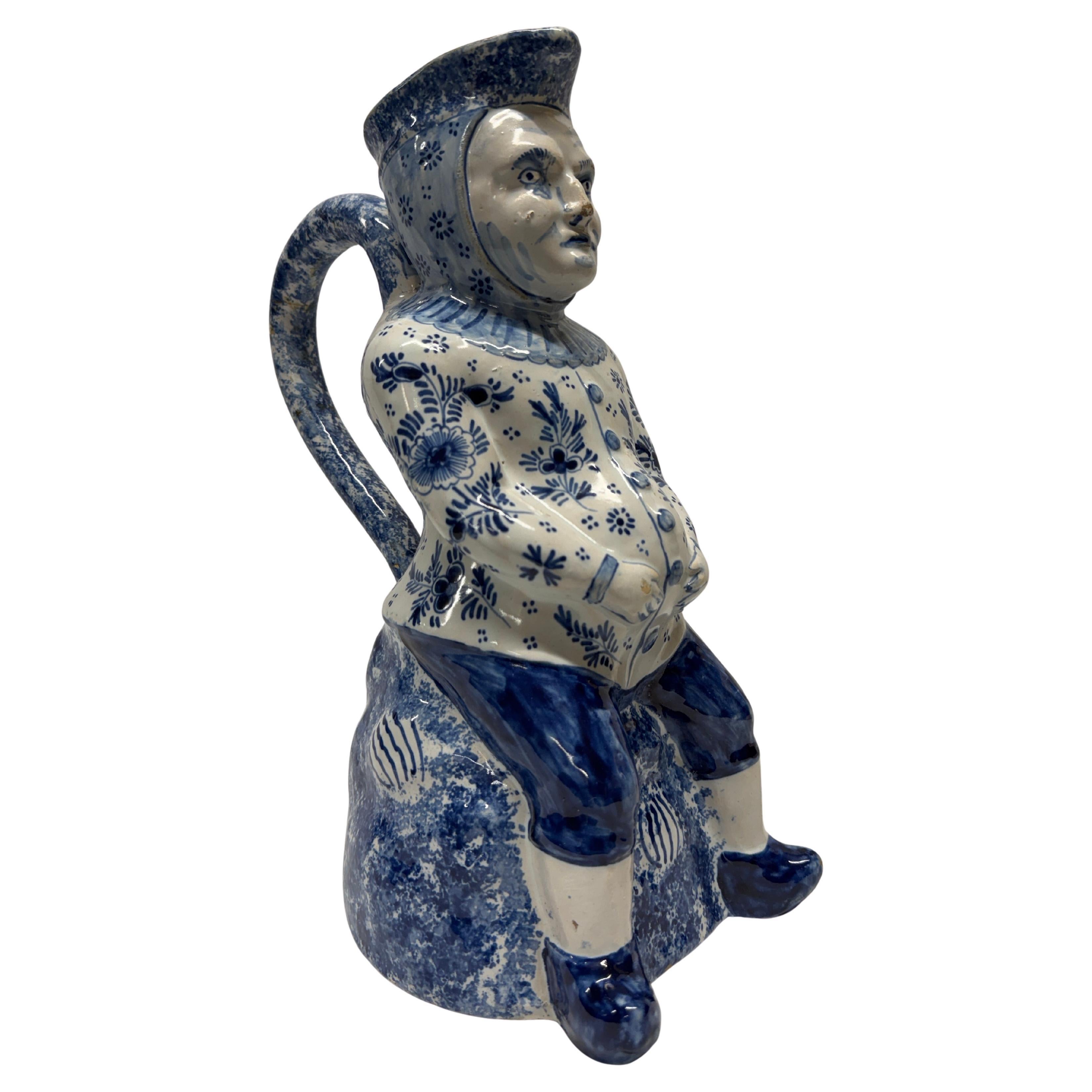 Vase / cruche Toby de Delft du 19e siècle