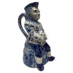 Jarra / Jarrón Toby de Delft del siglo XIX