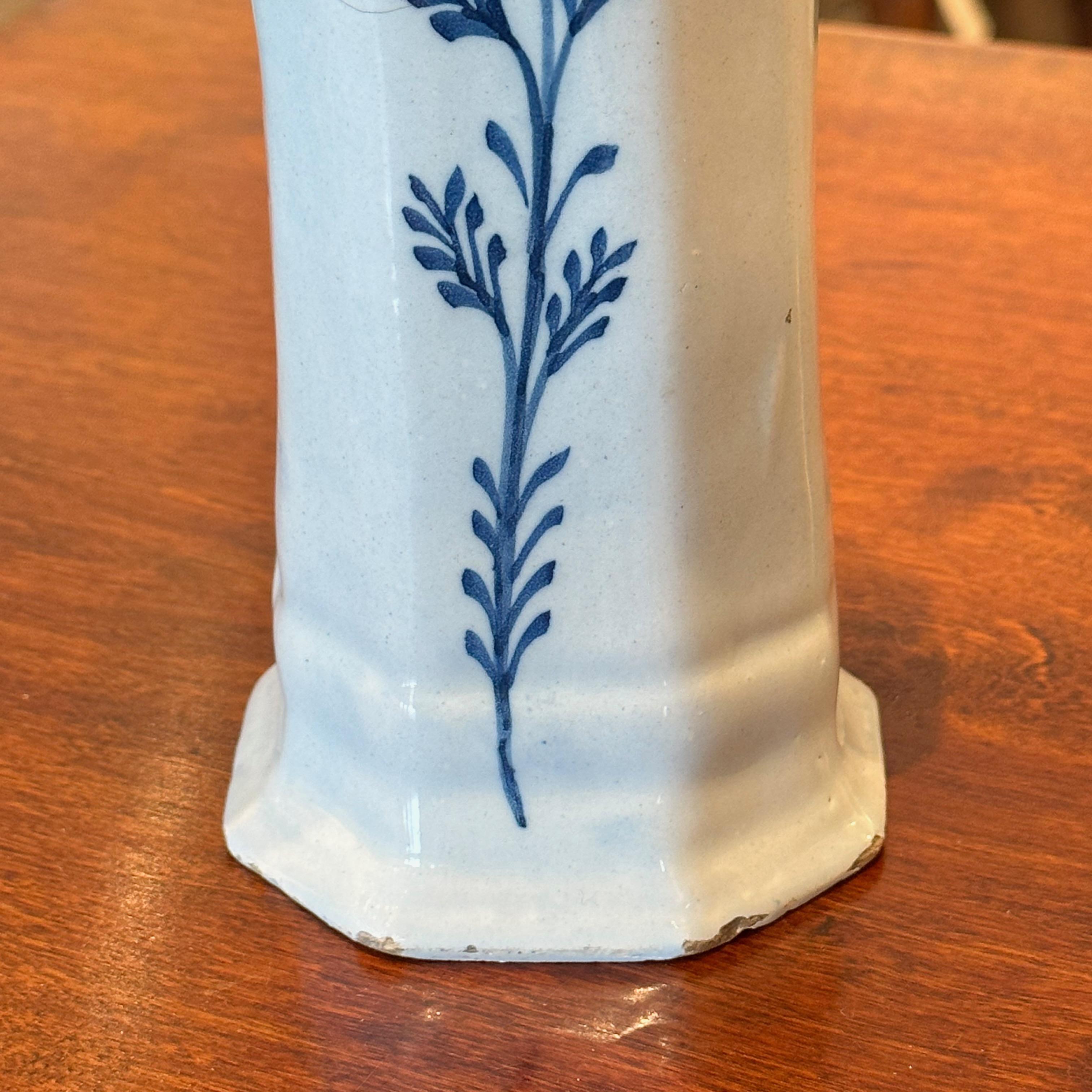 British 19th Century Delft Vase For Sale