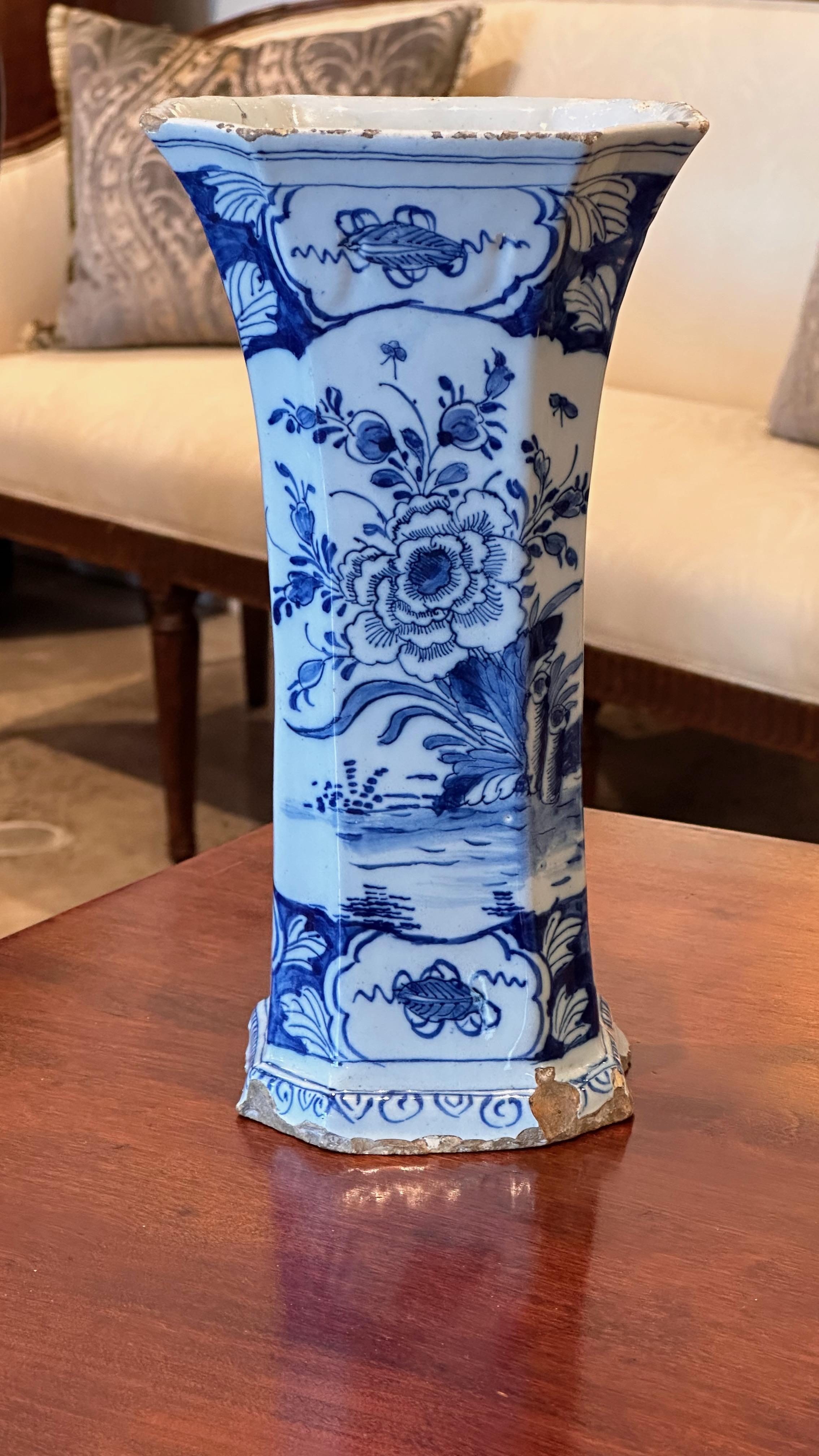 Dutch 19th Century Delft Vase For Sale