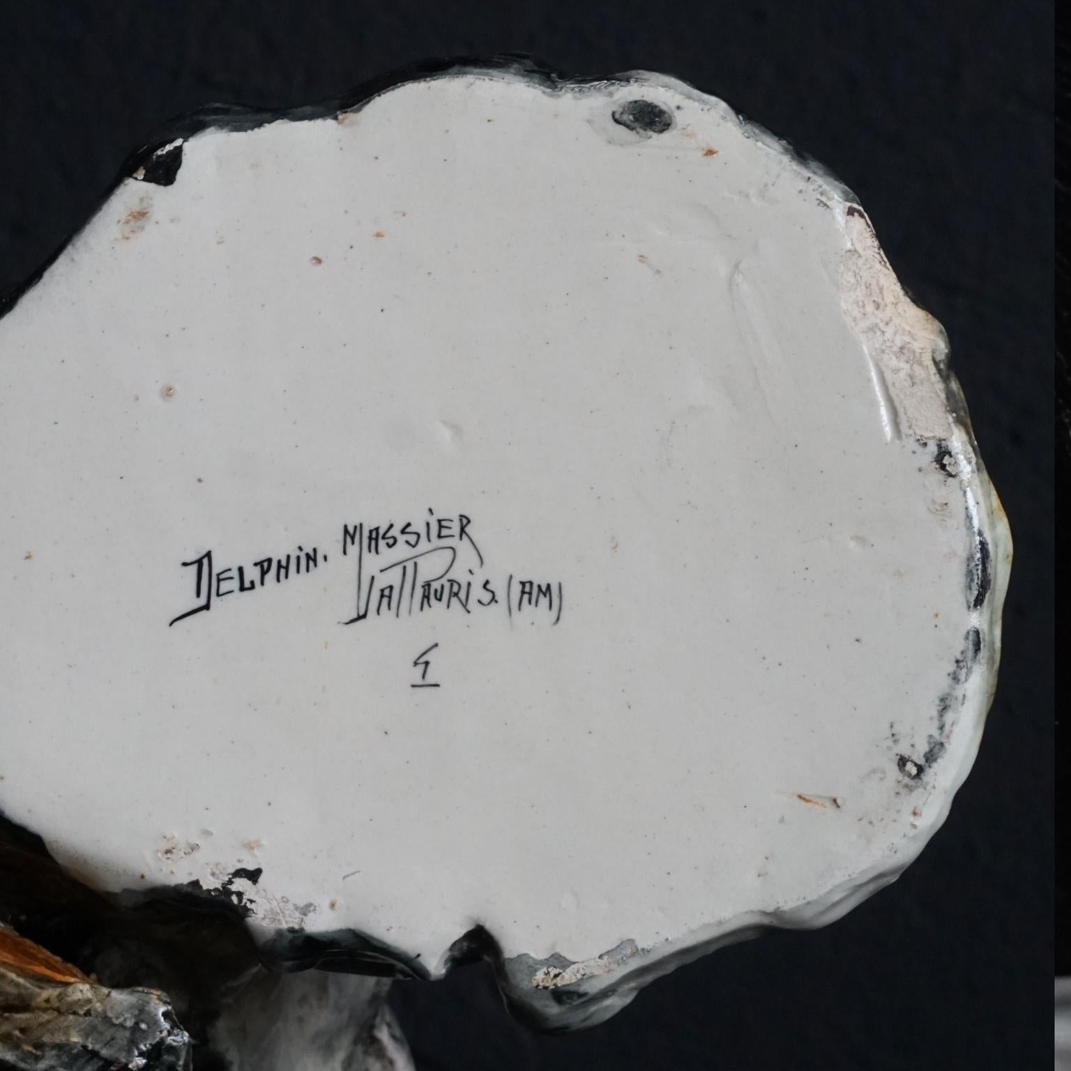 19th Century Delphin Massier Vallauris Ceramic Dog Wall Pocket 10