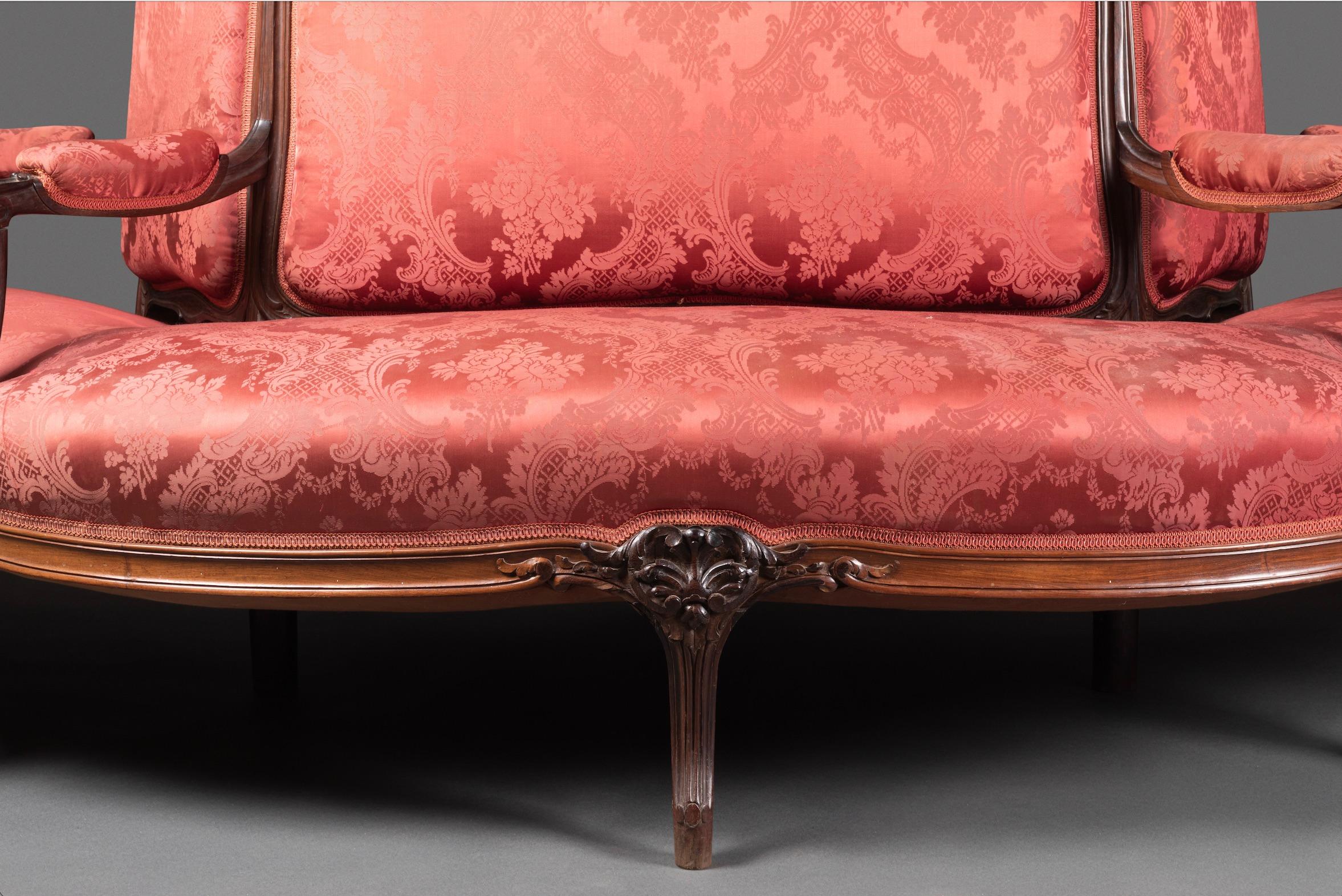 Mid-19th Century 19th century demi-borne / Half seat in rosewood  For Sale
