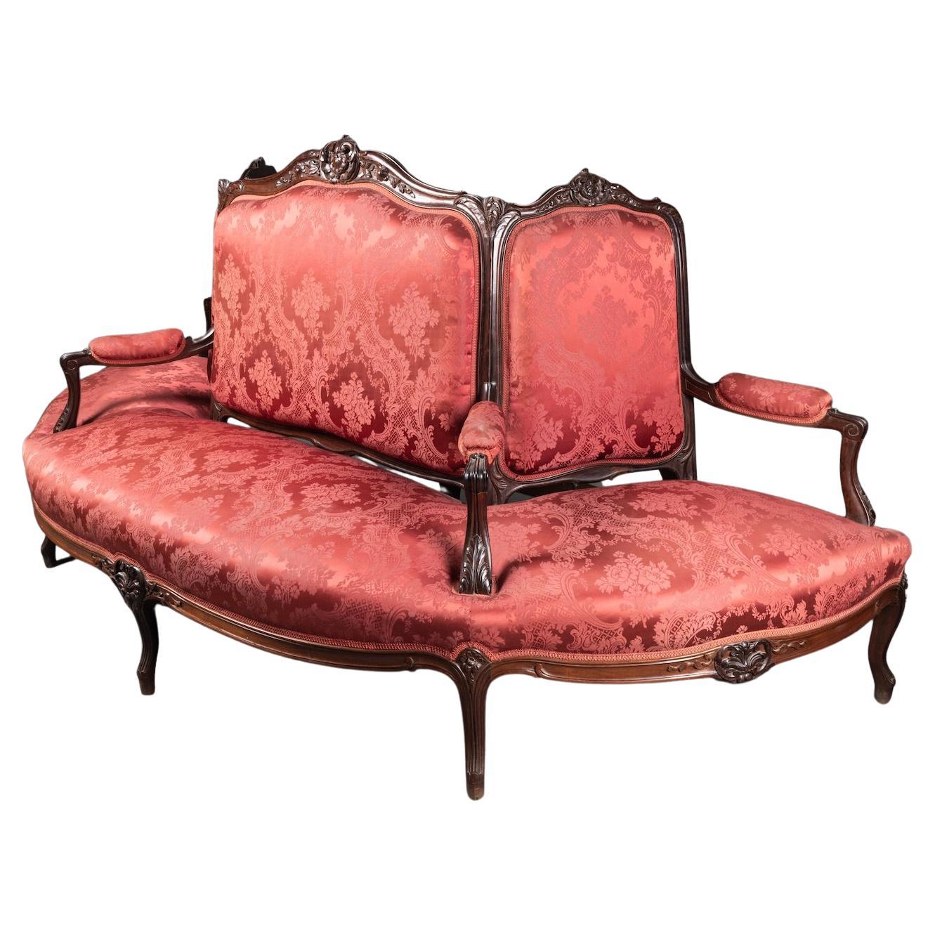 19th century demi-borne / Half seat in rosewood  For Sale