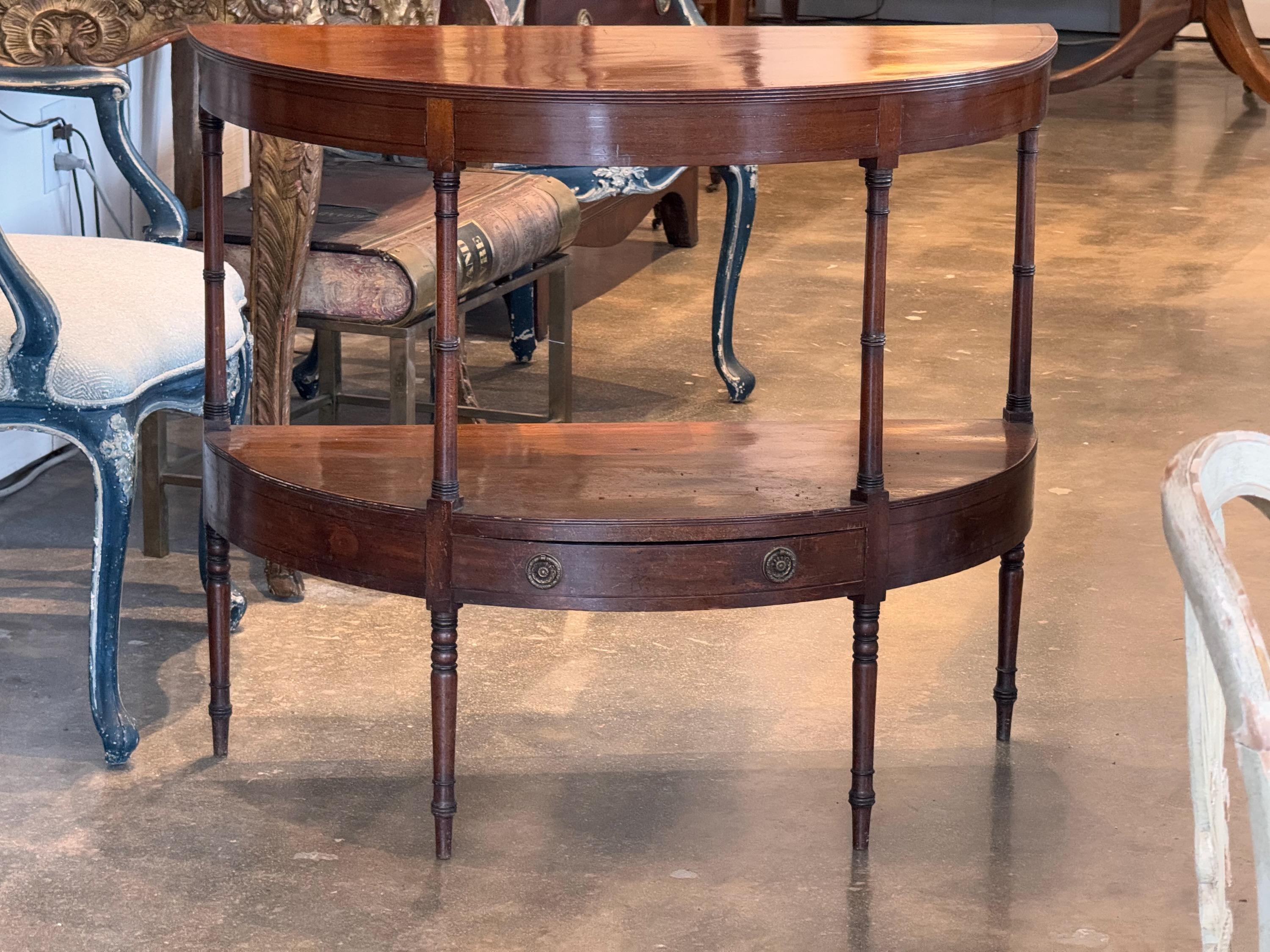 British 19th Century Demi Lune Console For Sale