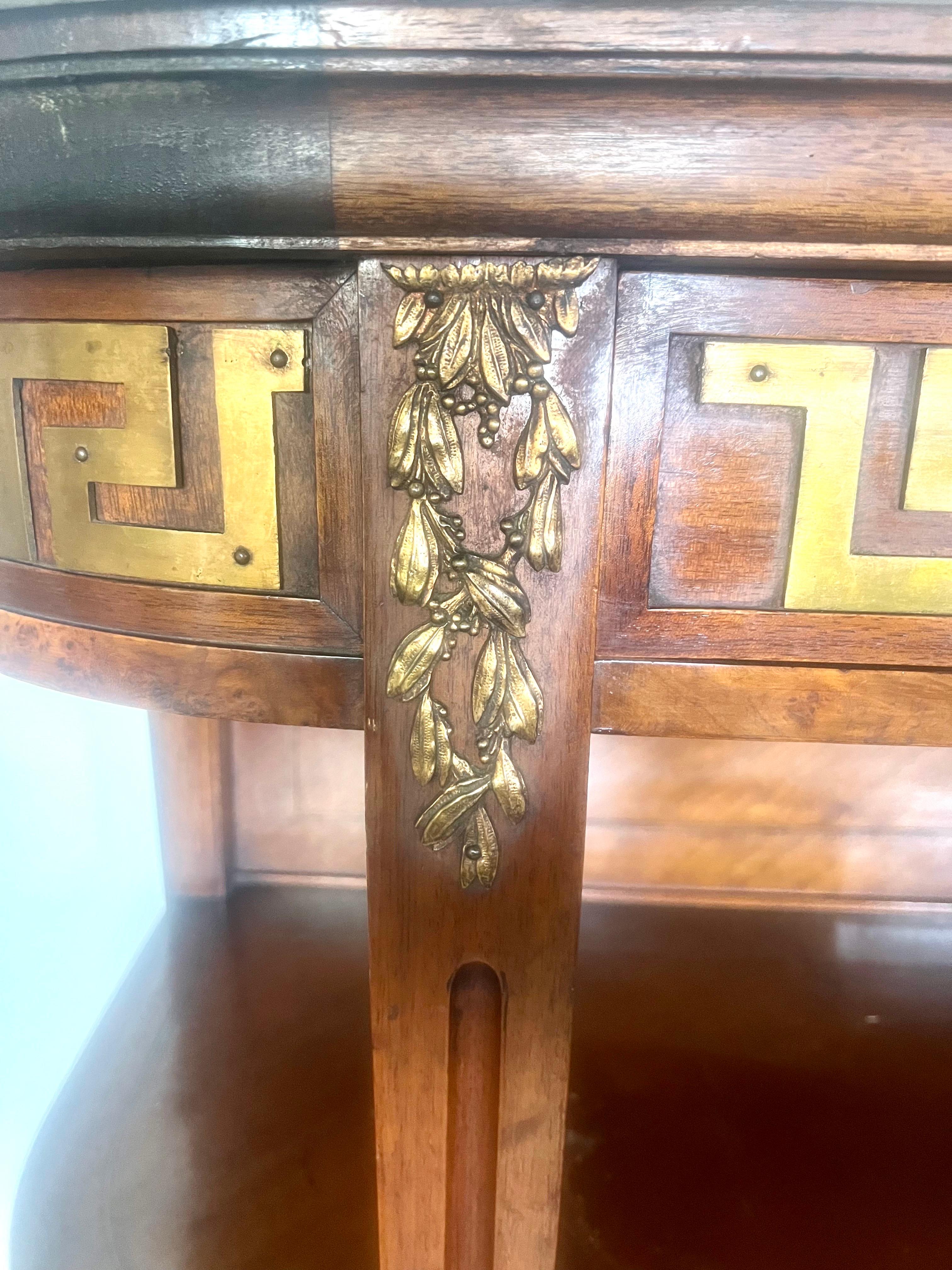 19th-Century Demi-Lune Console Table w/ Marble Top For Sale 1