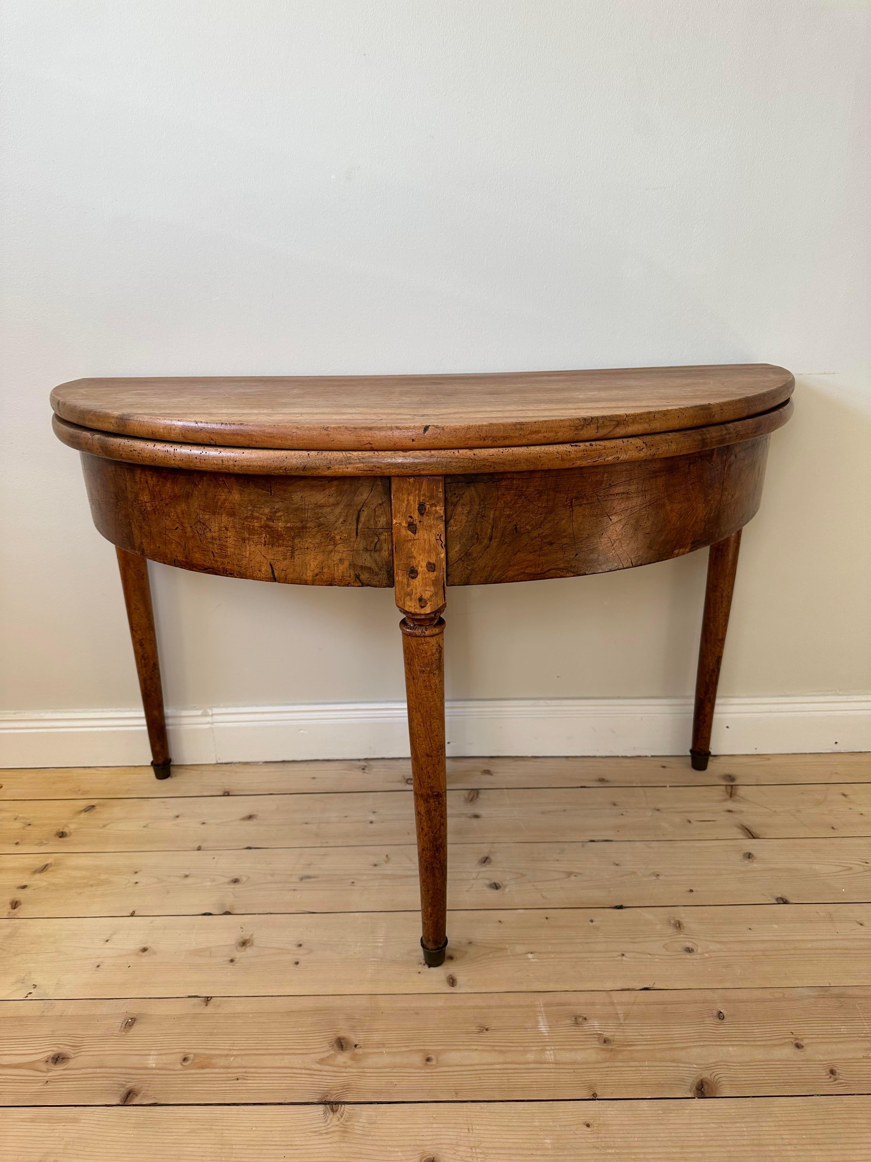 French 19th century demi lune folding table