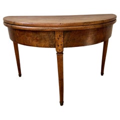 Used 19th century demi lune folding table