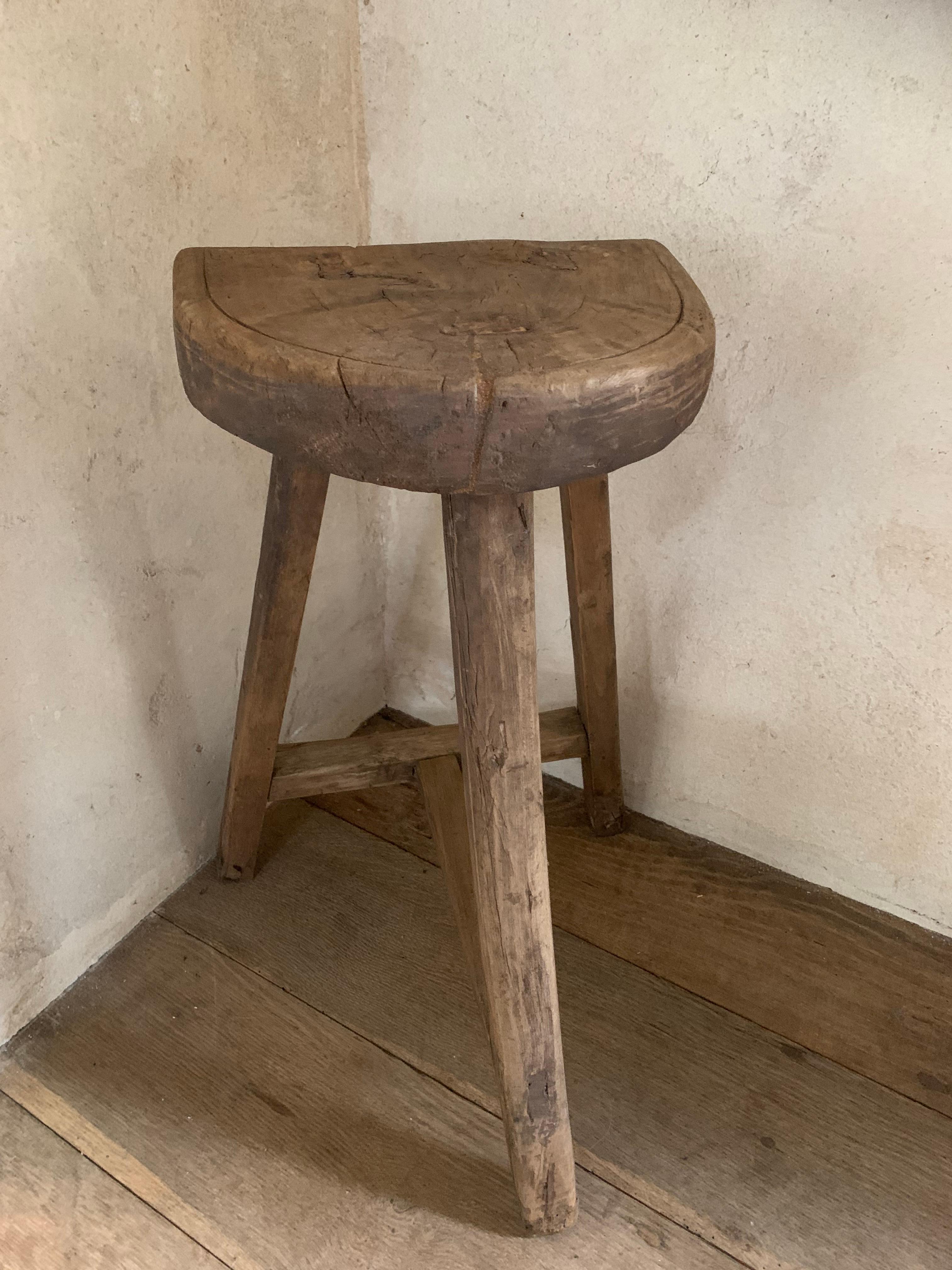 Chinese 19th Century demi lune Stool For Sale