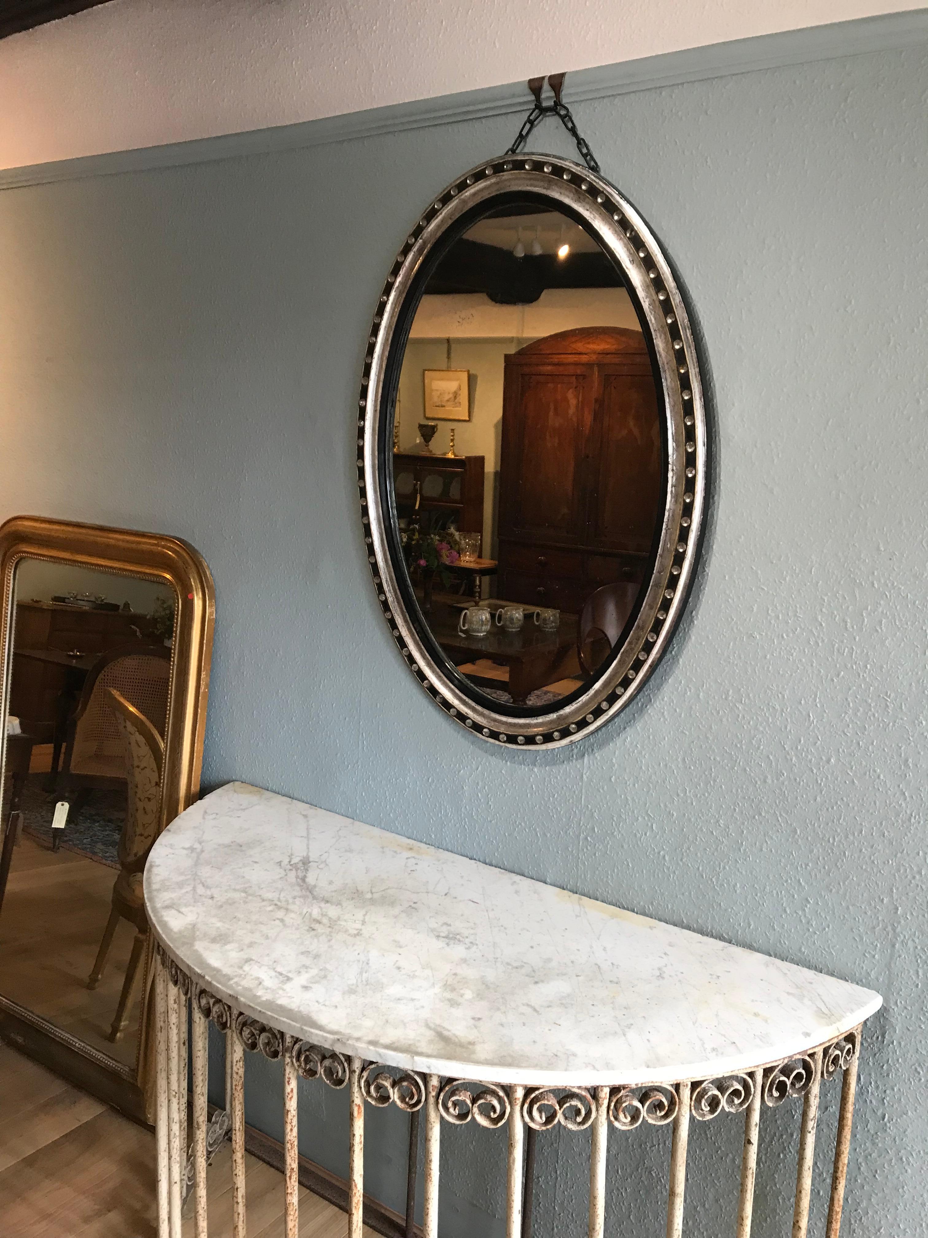 Demi-Lune Wrought Iron & Marble Console Table In Good Condition For Sale In Sherborne, GB