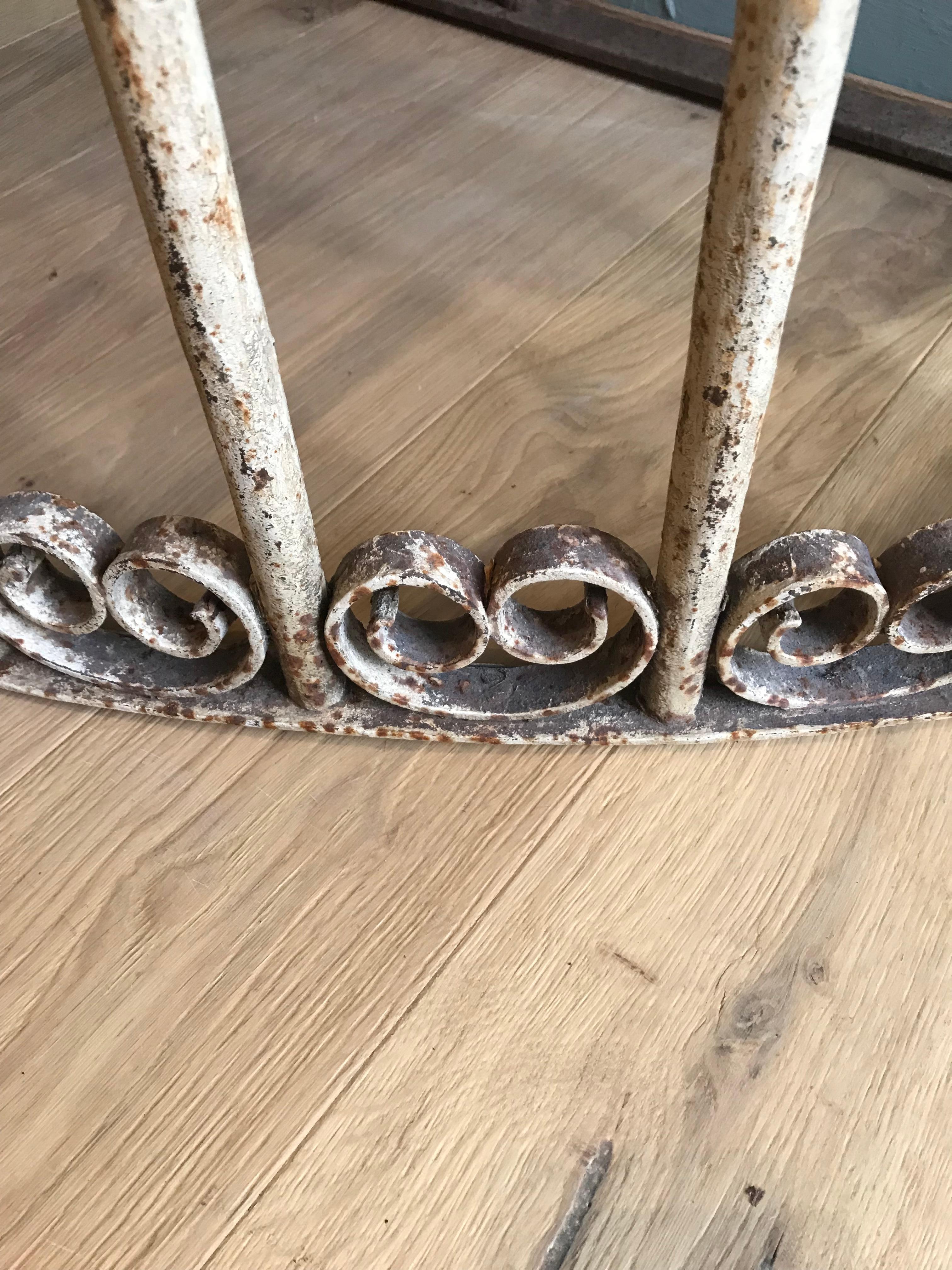 Demi-Lune Wrought Iron & Marble Console Table For Sale 2