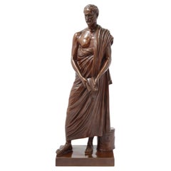 Vintage 19th Century Demosthenes Bronze Sculpture by Barbedienne Foundry