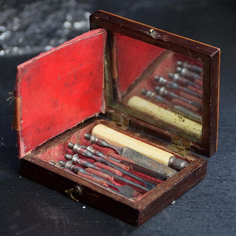 Anciens Outils De Dentiste XIXe - Instrument Chirurgie Dentaire Antiquité
