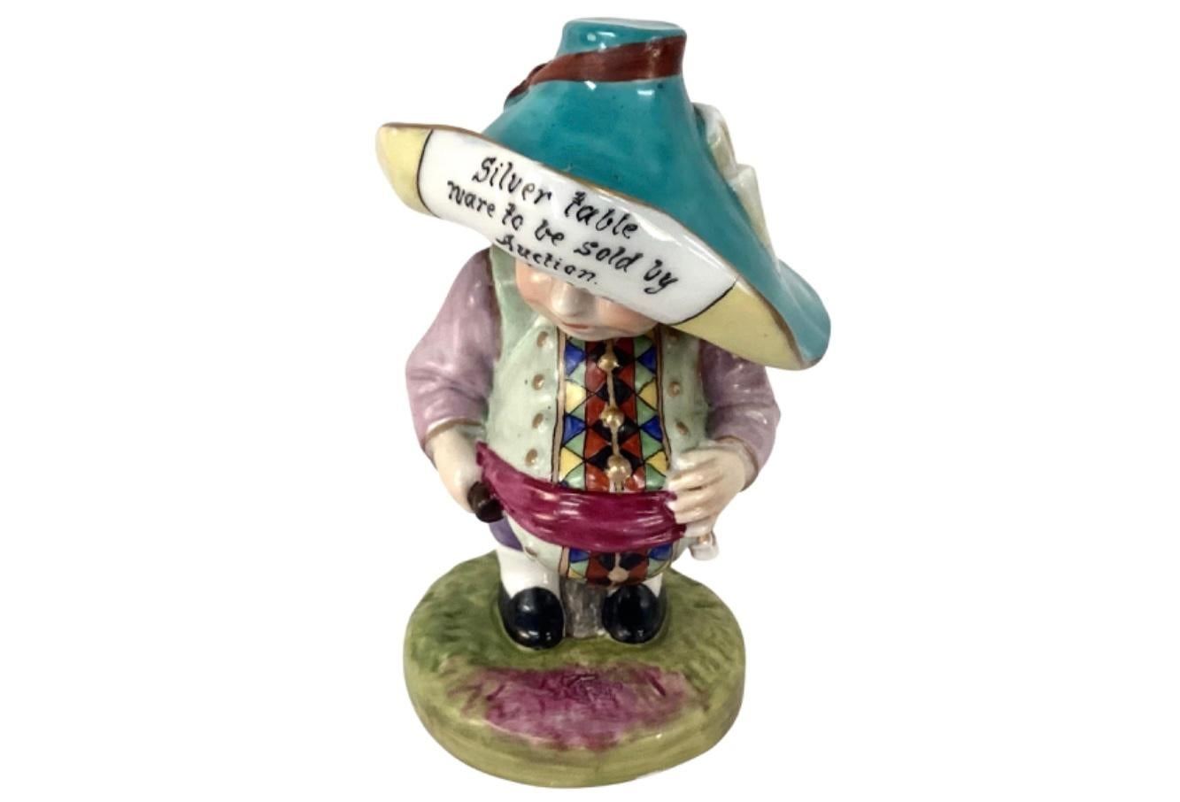 Hand-Painted  19th Century Derby Mansion House Dwarf Figurines, Set Of 2 For Sale