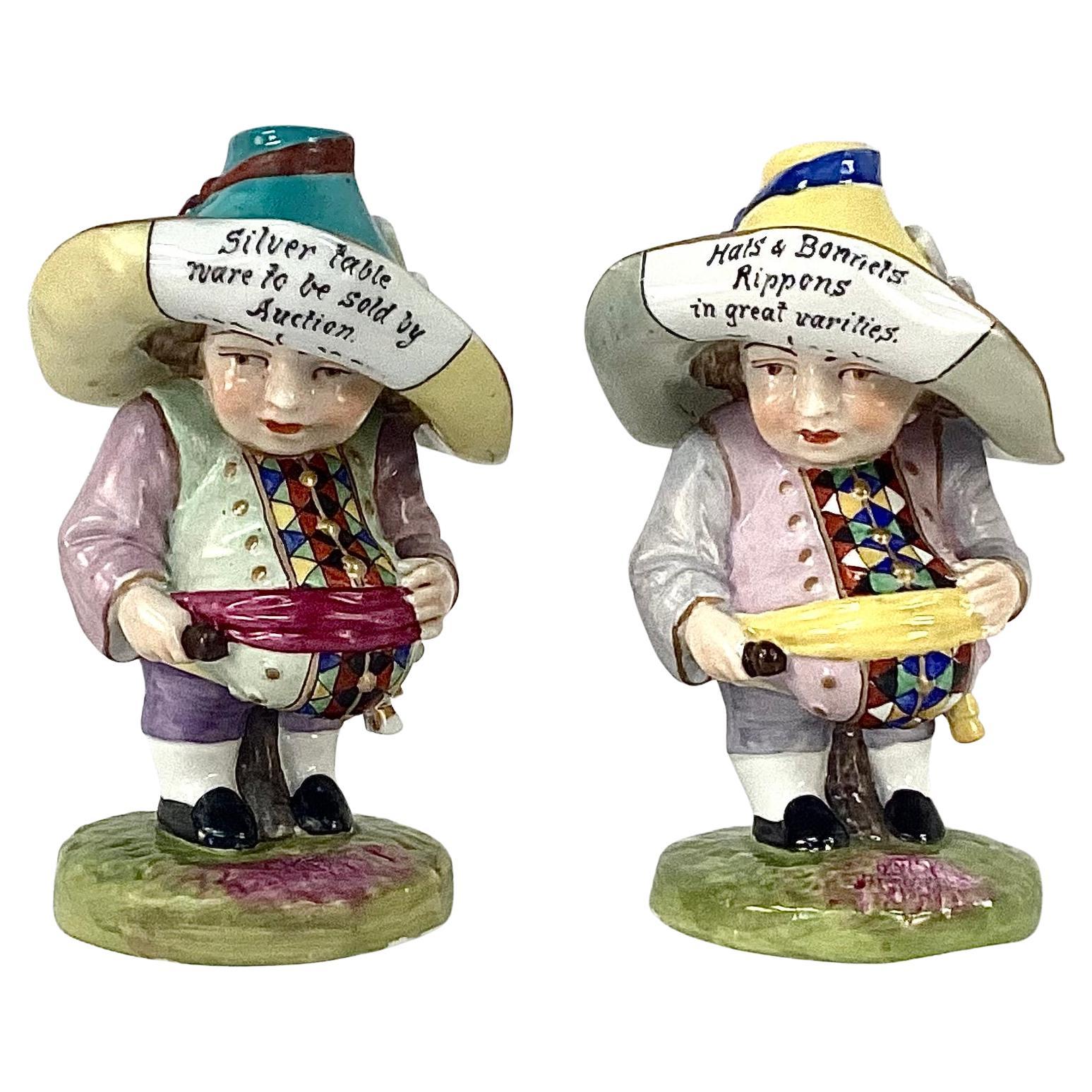  19th Century Derby Mansion House Dwarf Figurines, Set Of 2 For Sale